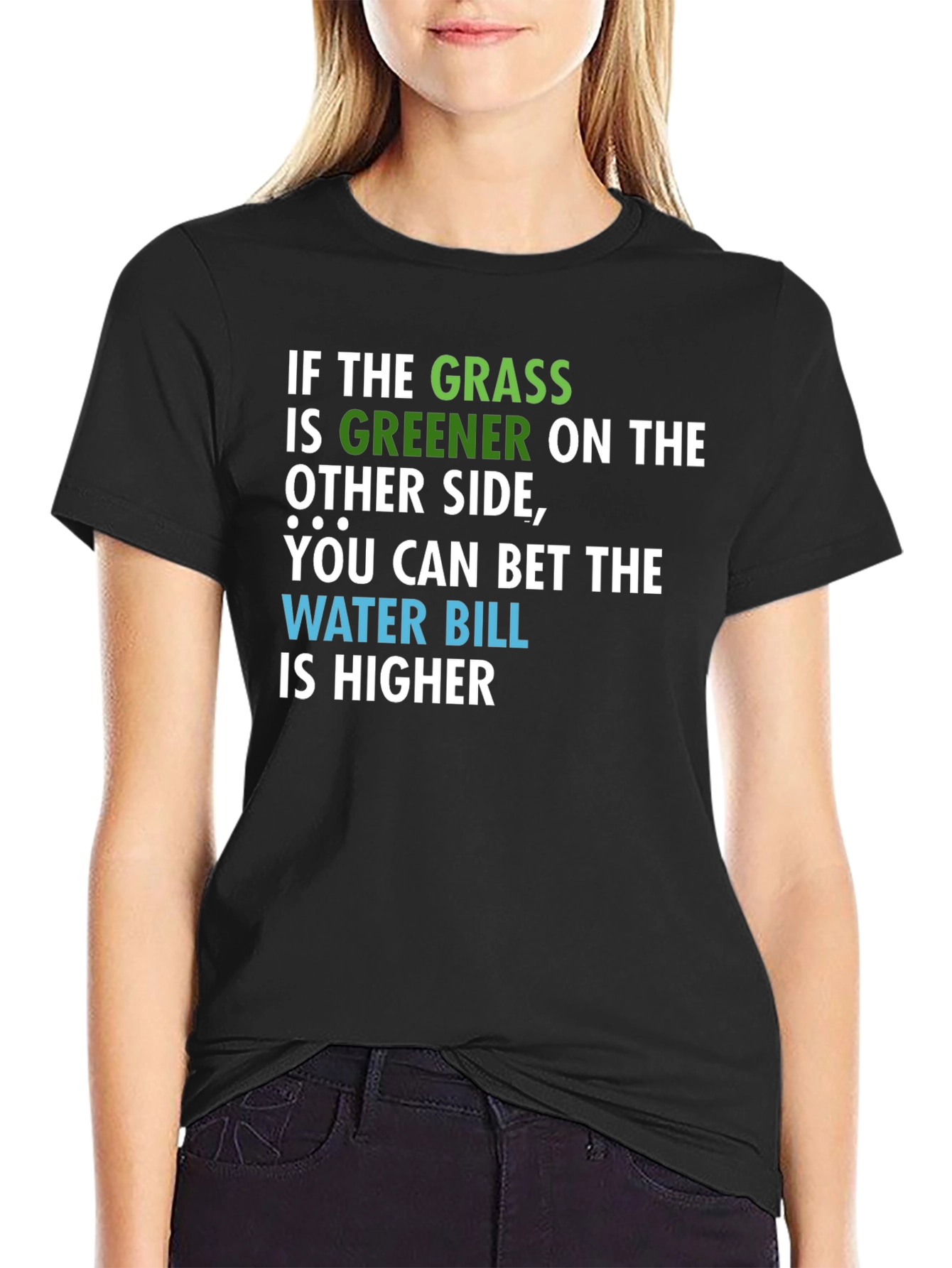 Black Greener Grass Funny Graphic Tee view 2