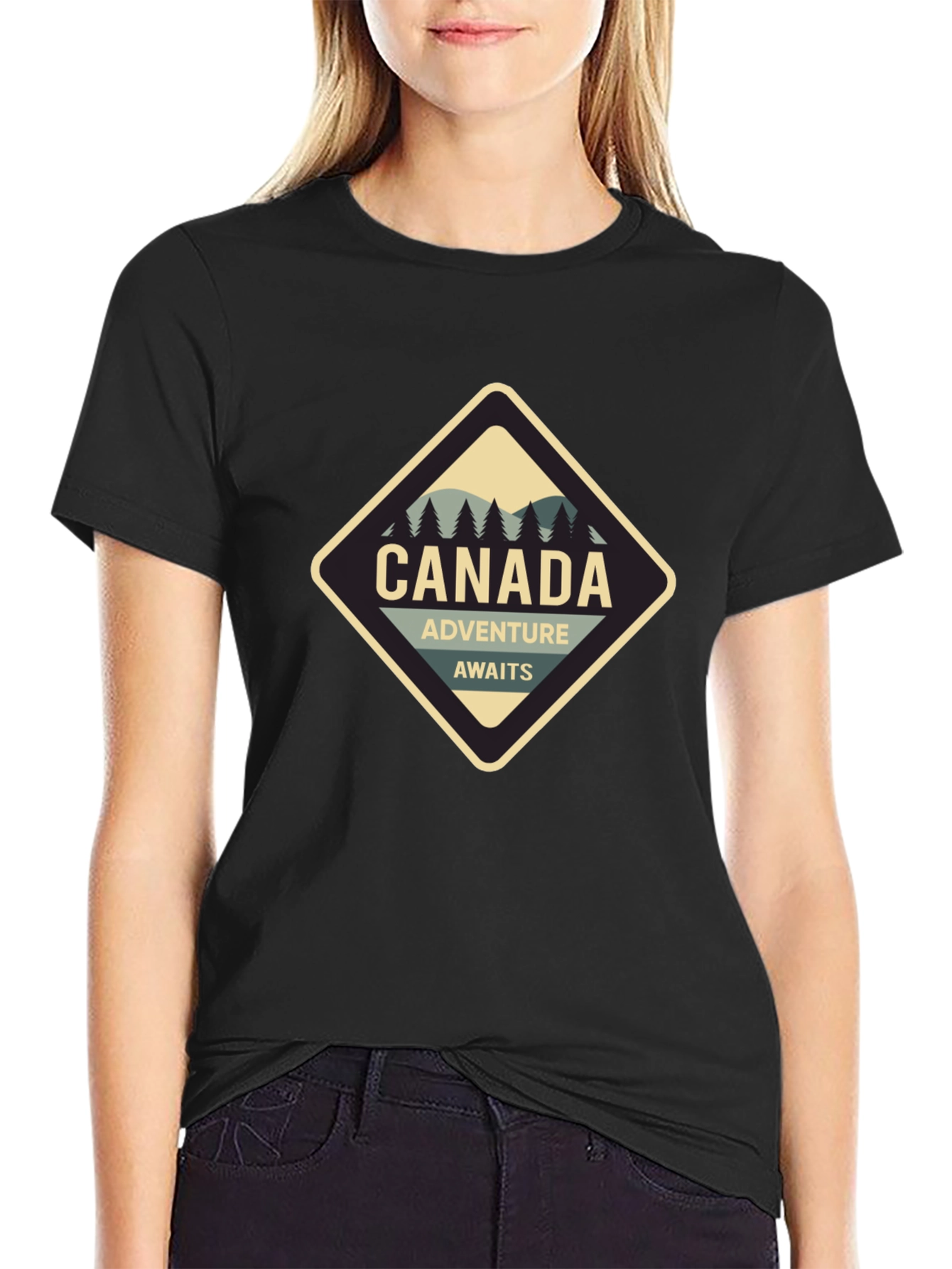 Black Canada Adventure Awaits Graphic T-Shirt view 2