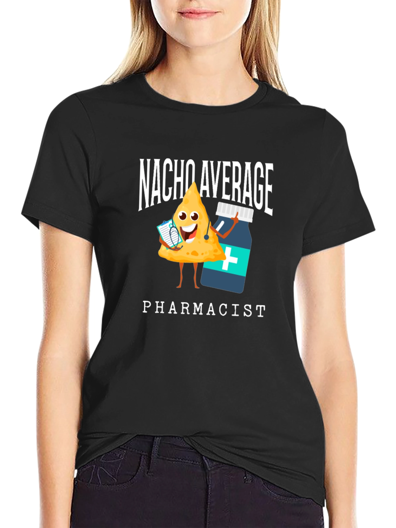 Black Nacho Average Pharmacist T-Shirt view 2