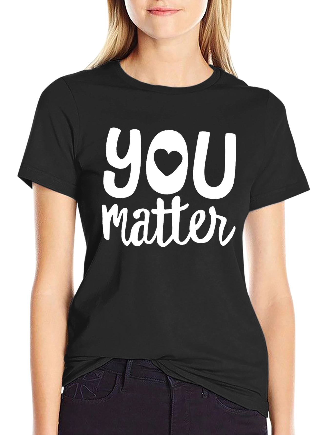 Black You Matter Graphic Tee - Black Cotton Shirt view 2