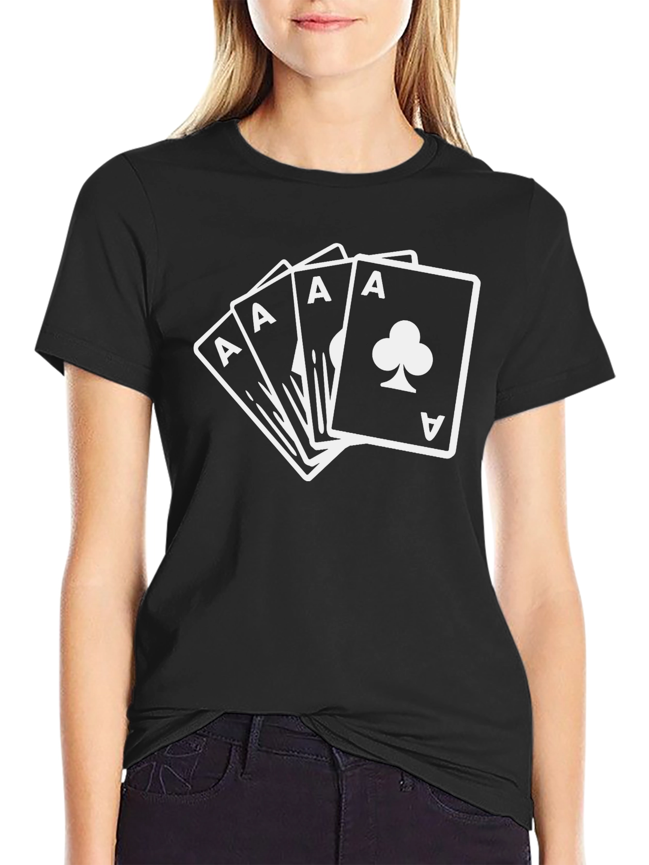 Aces Poker T-Shirt - Black Cotton Tee - 2
