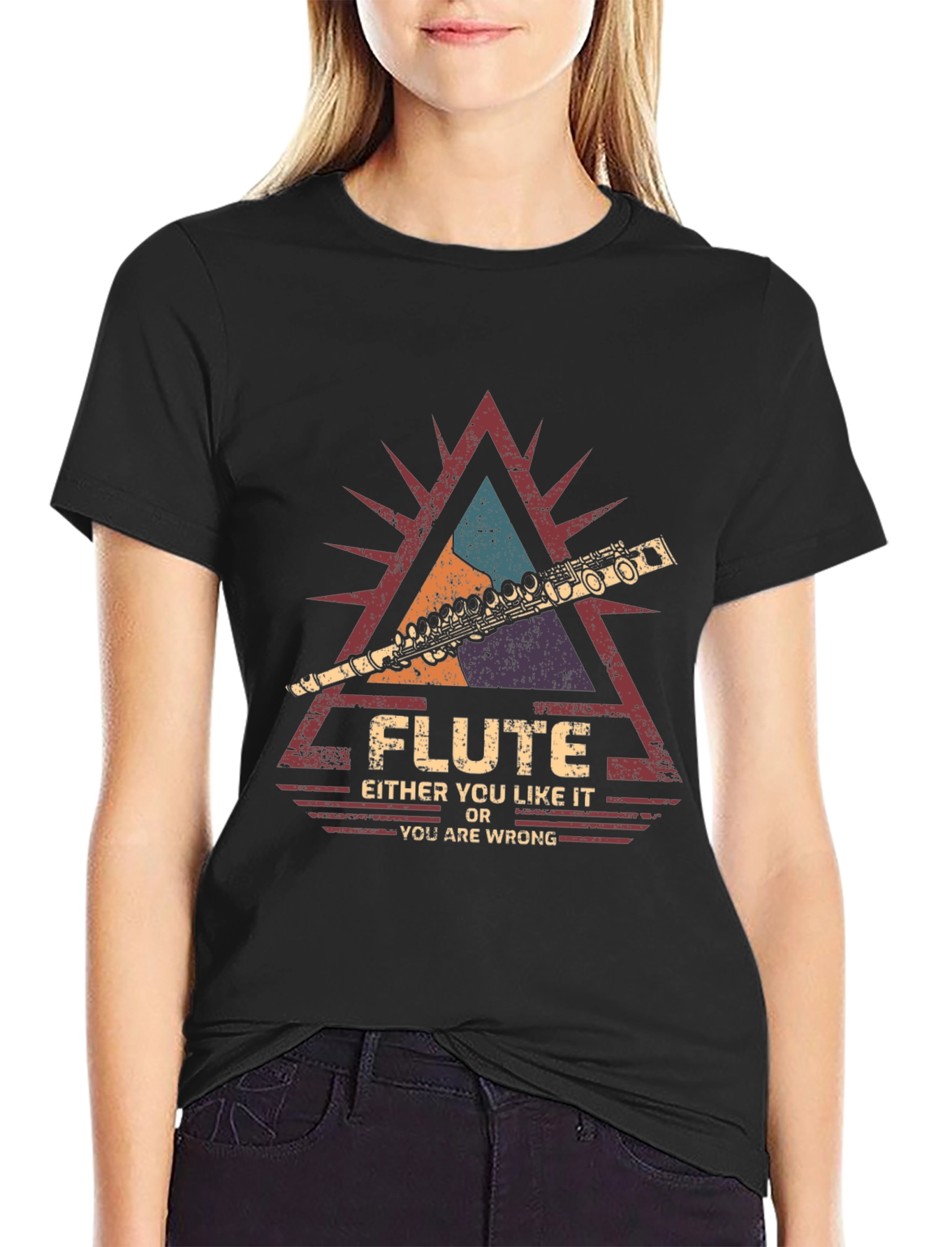 Black Flute Lover T-Shirt - Funny Music Gift view 2