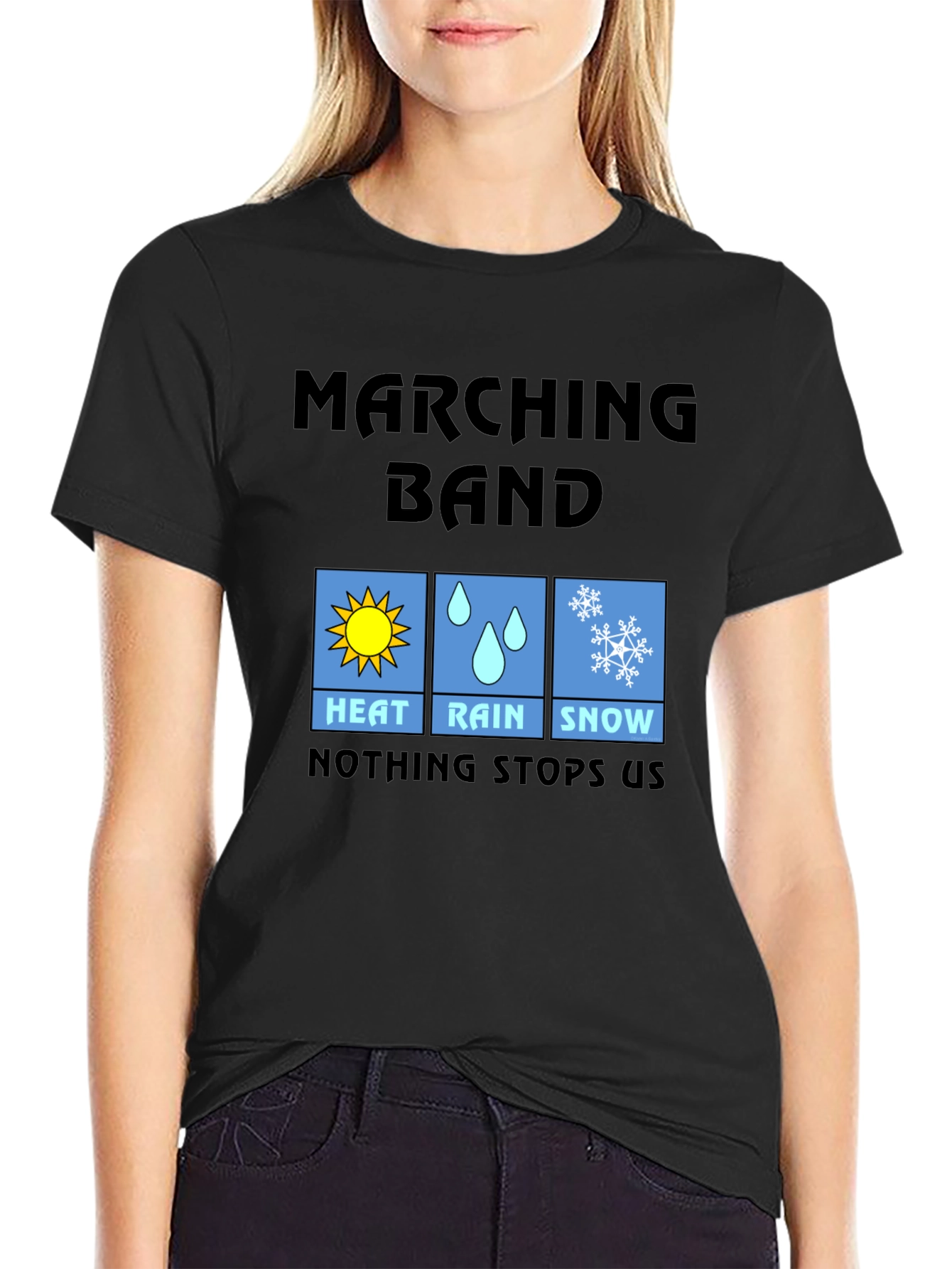 Black Marching Band Weather T-Shirt view 2