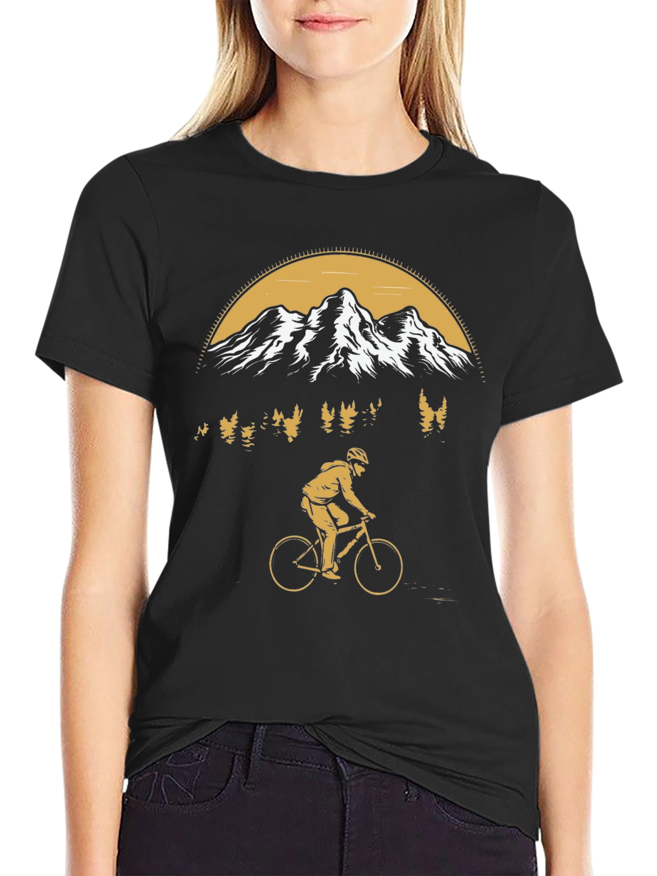 Black Mountain Biking Adventure T-Shirt view 2