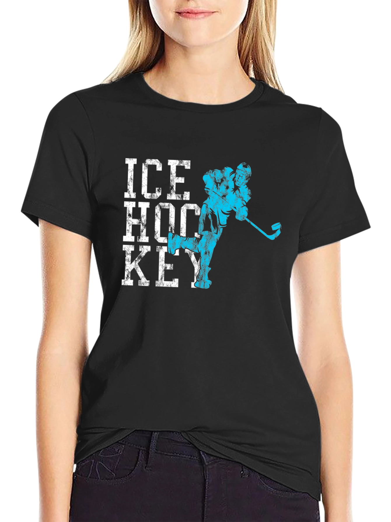 Black Ice Hockey Graphic T-Shirt view 2