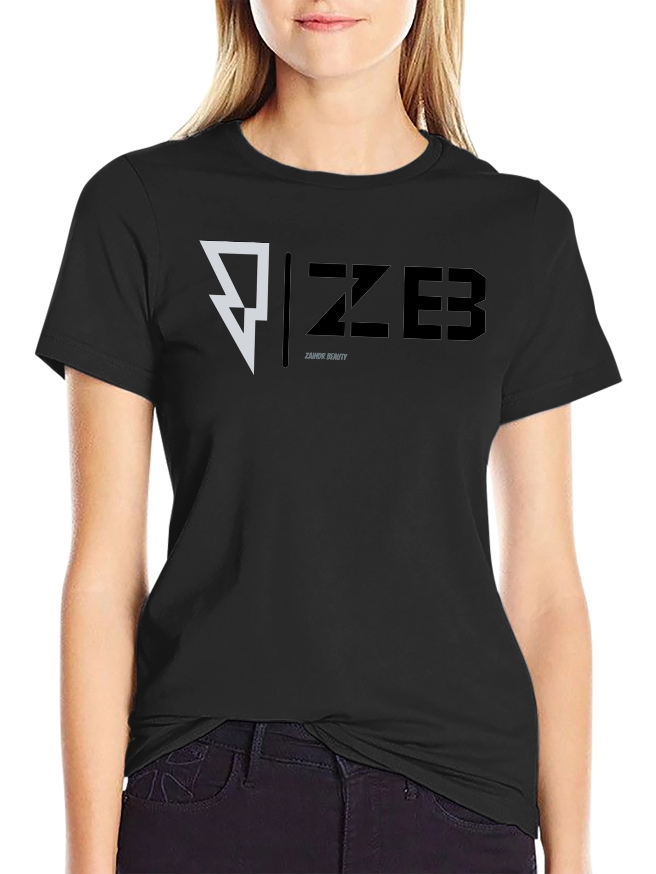 Black ZZ ZEB Zainor Beauty Graphic T-Shirt - Modern Design view 2