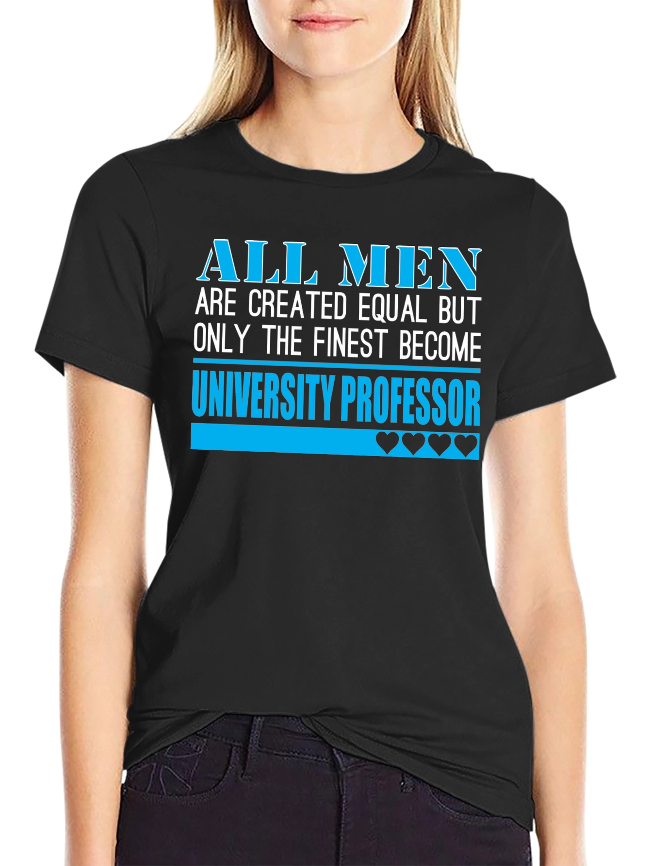 Black Finest University Professor T-Shirt - Premium Cotton Blend view 2