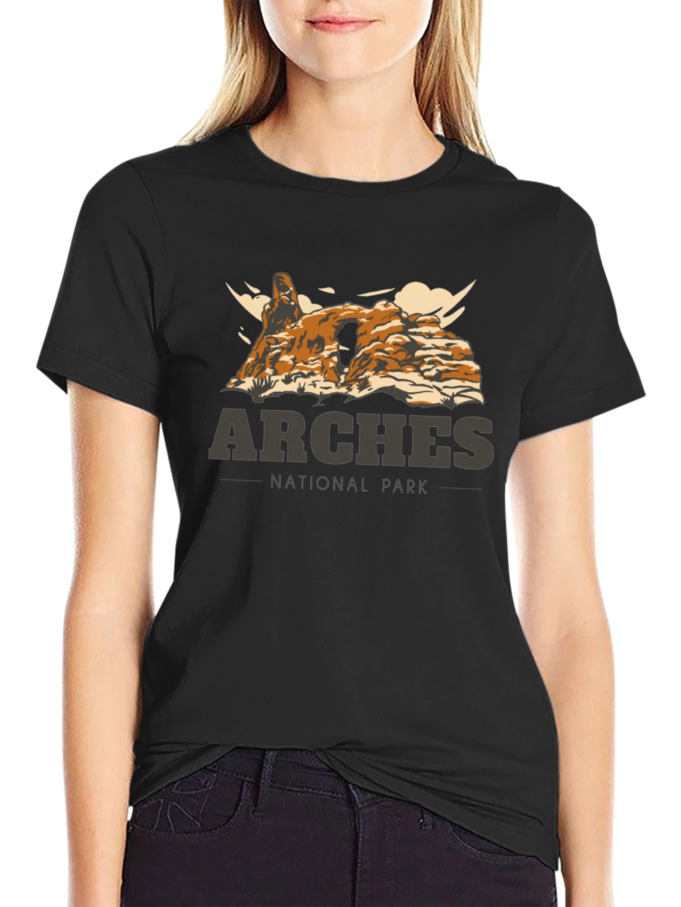 Black Arches National Park Graphic T-Shirt view 2