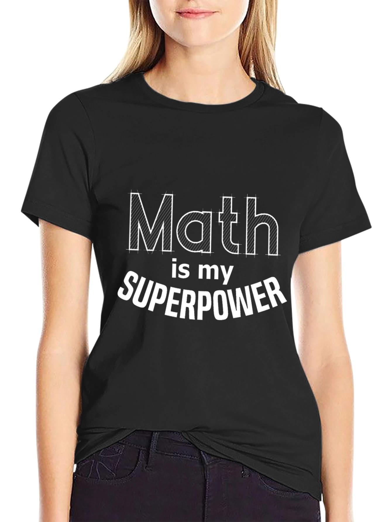 Black Math is My Superpower Black T-Shirt view 2