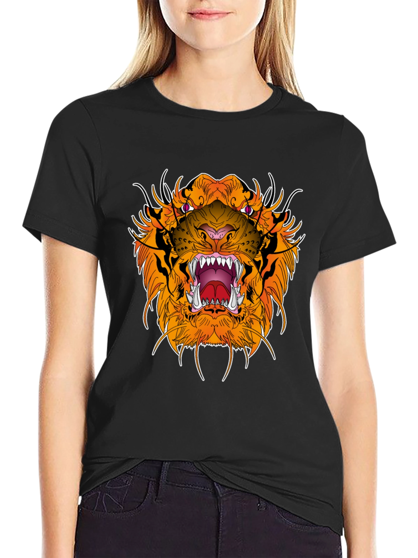 Black Black Tiger Graphic Tee - Fierce Style view 2