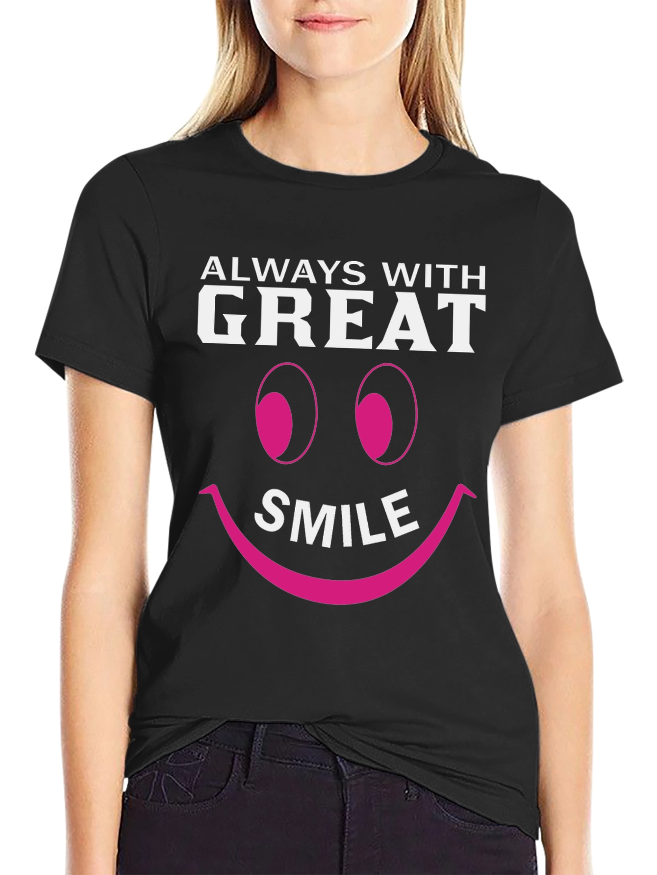 Black Great Smile Graphic T-Shirt - Black view 2