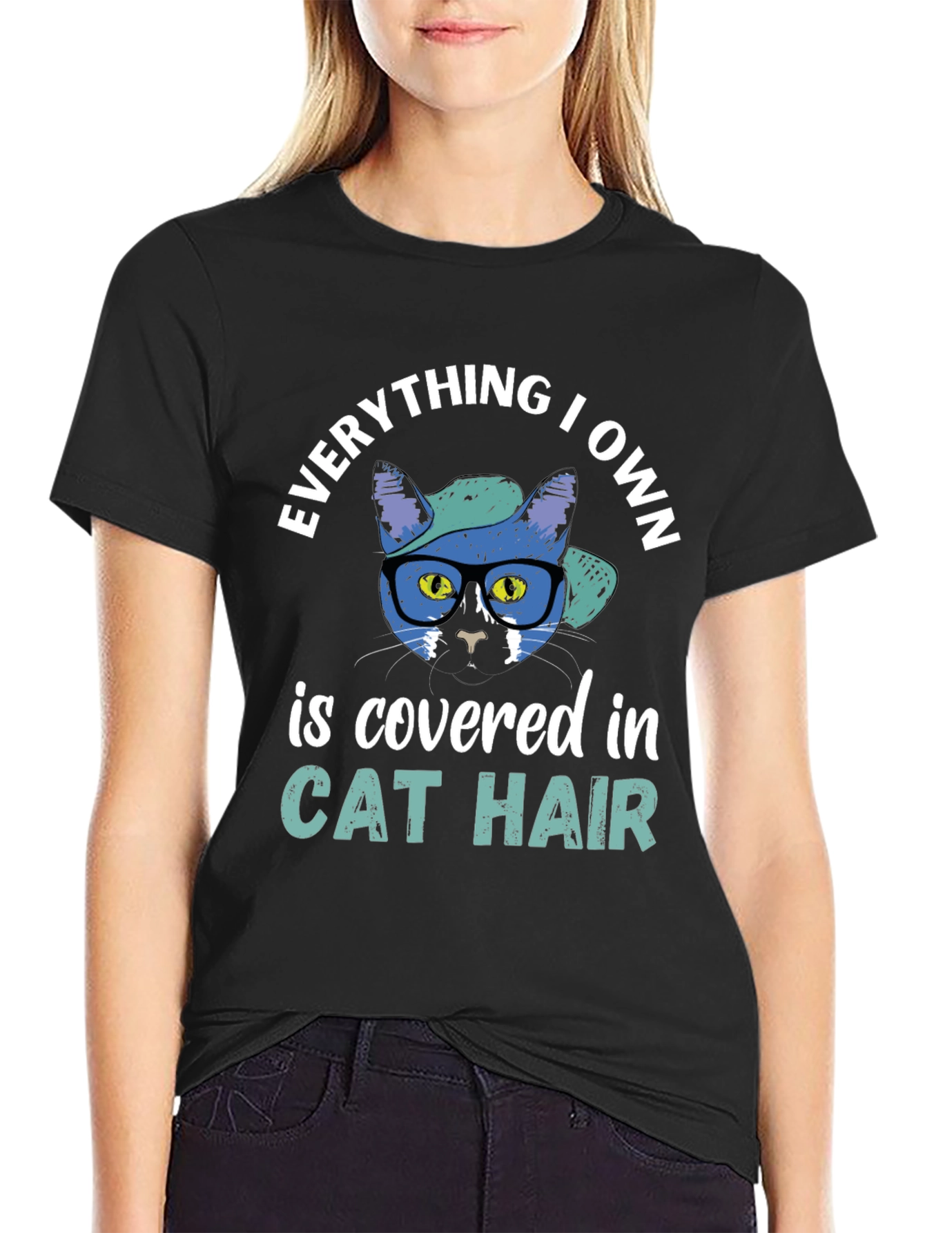 Black Cat Hair Graphic Tee - Everything I Own view 2