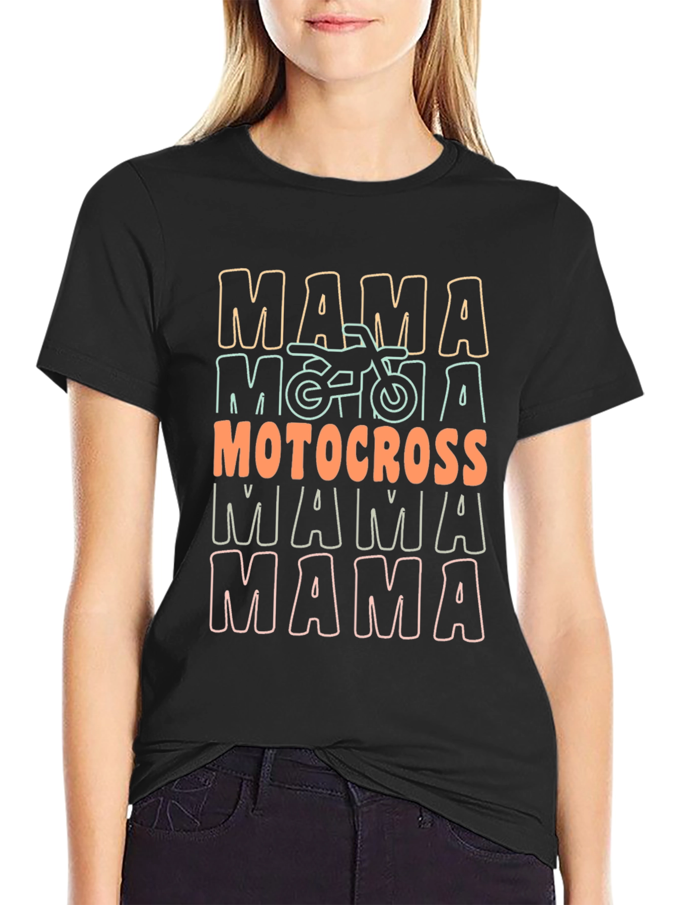 Black Mama Motocross Graphic T-Shirt view 2