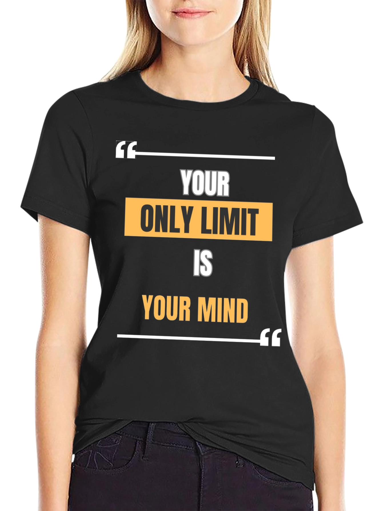Black Your Only Limit is Your Mind Graphic T-Shirt view 2