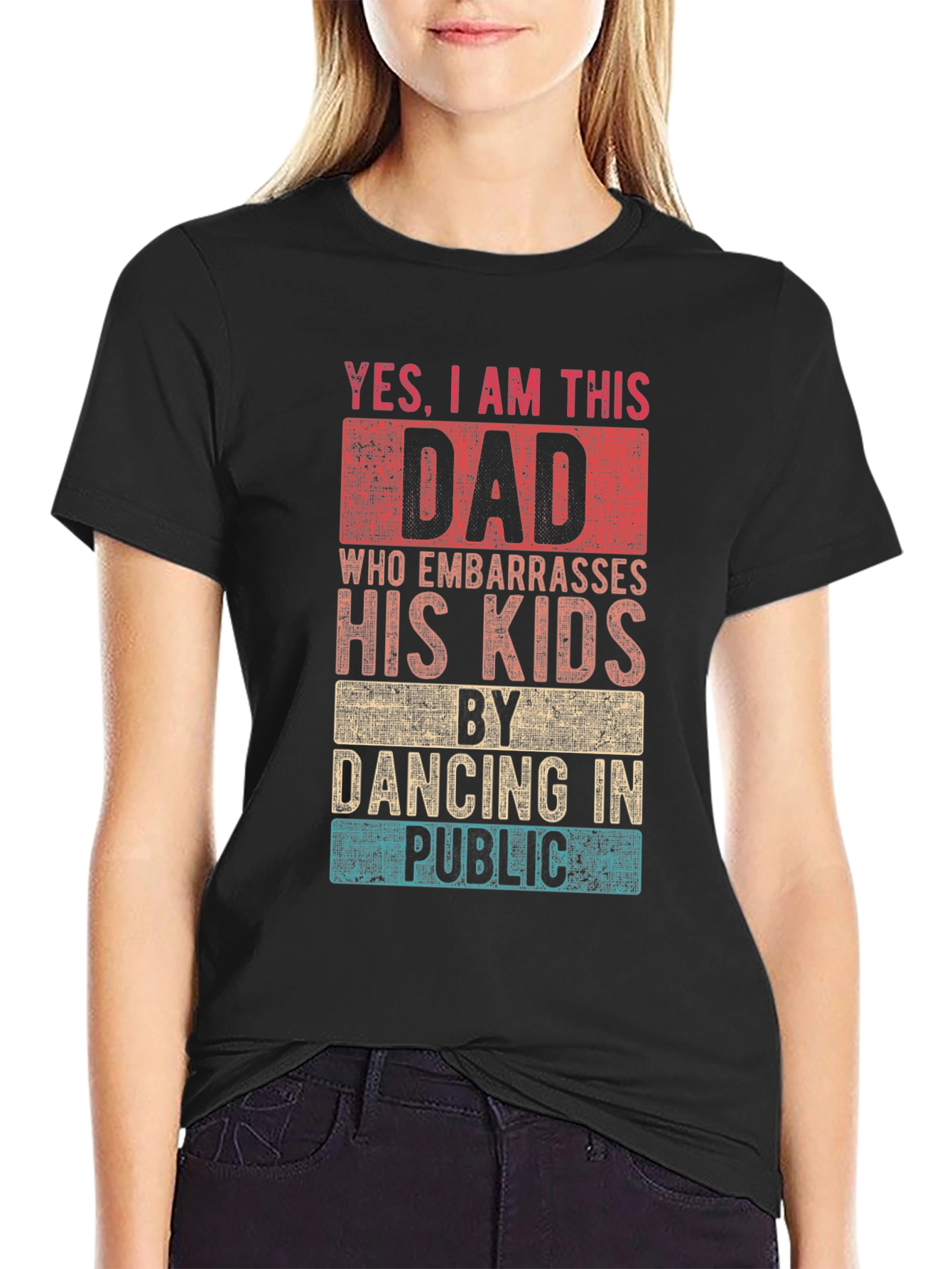 Black Funny Dad Dancing T-Shirt  view 2