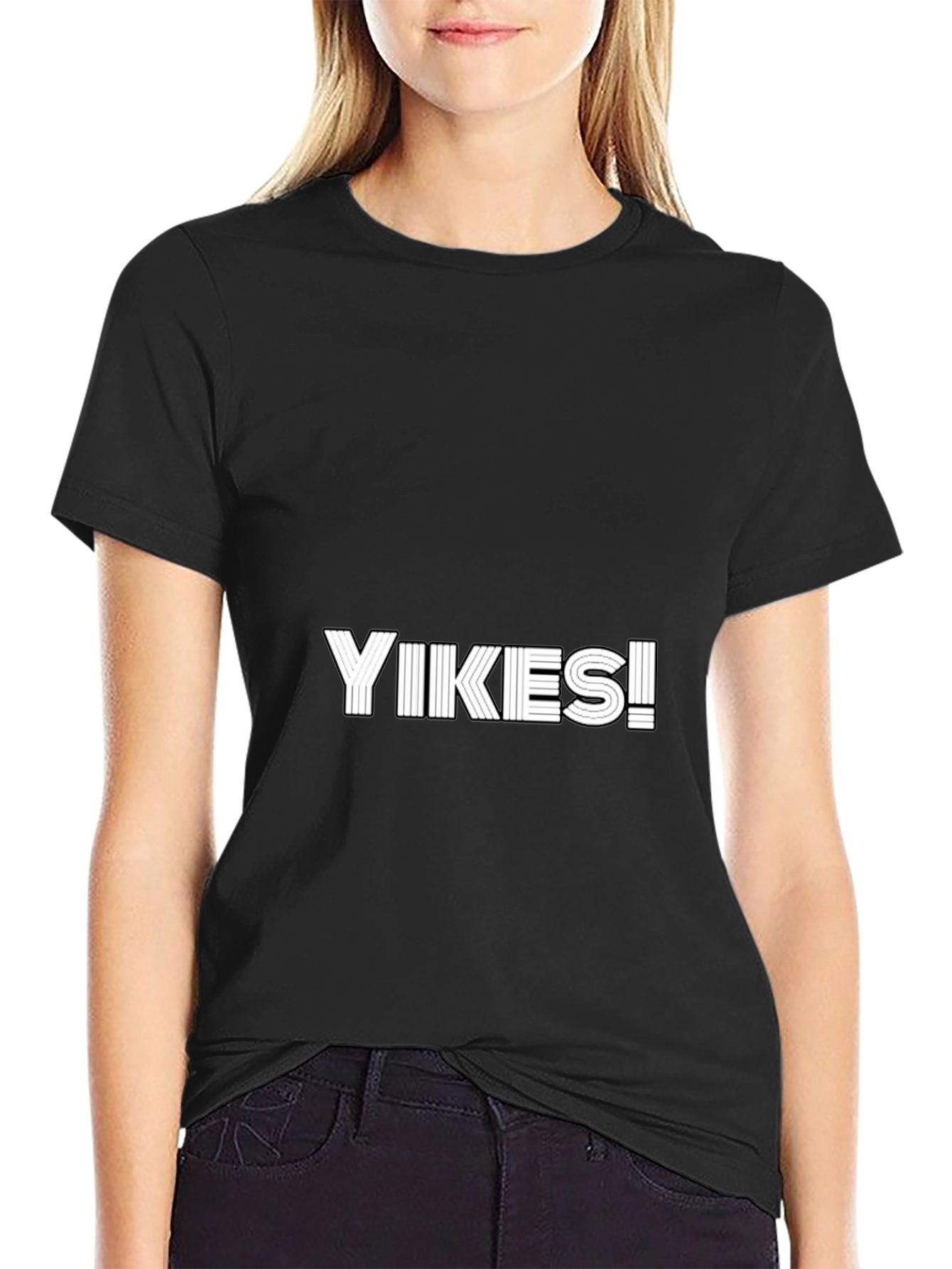 Black Yikes Graphic T-Shirt - Casual Style view 2