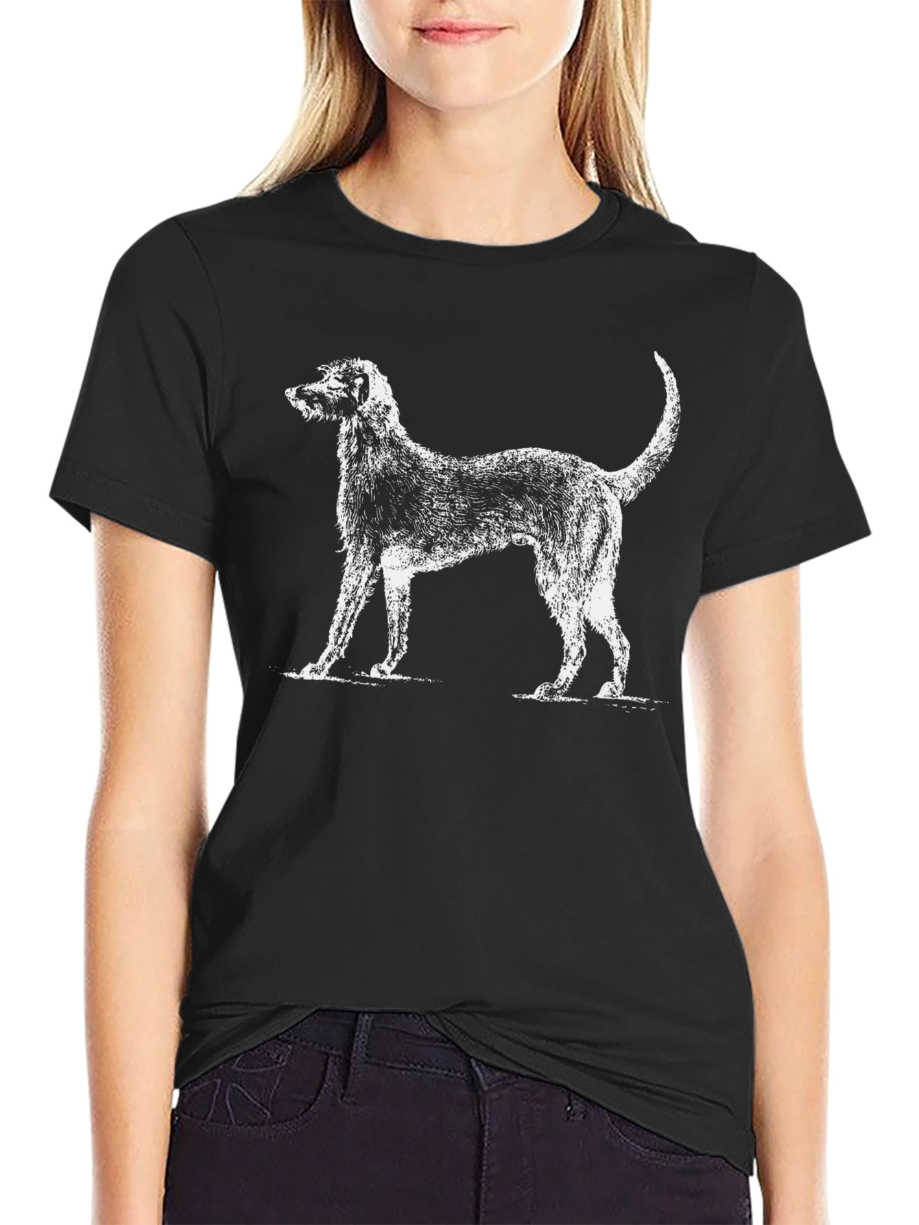 Black Vintage Dog Graphic Black T-Shirt view 2