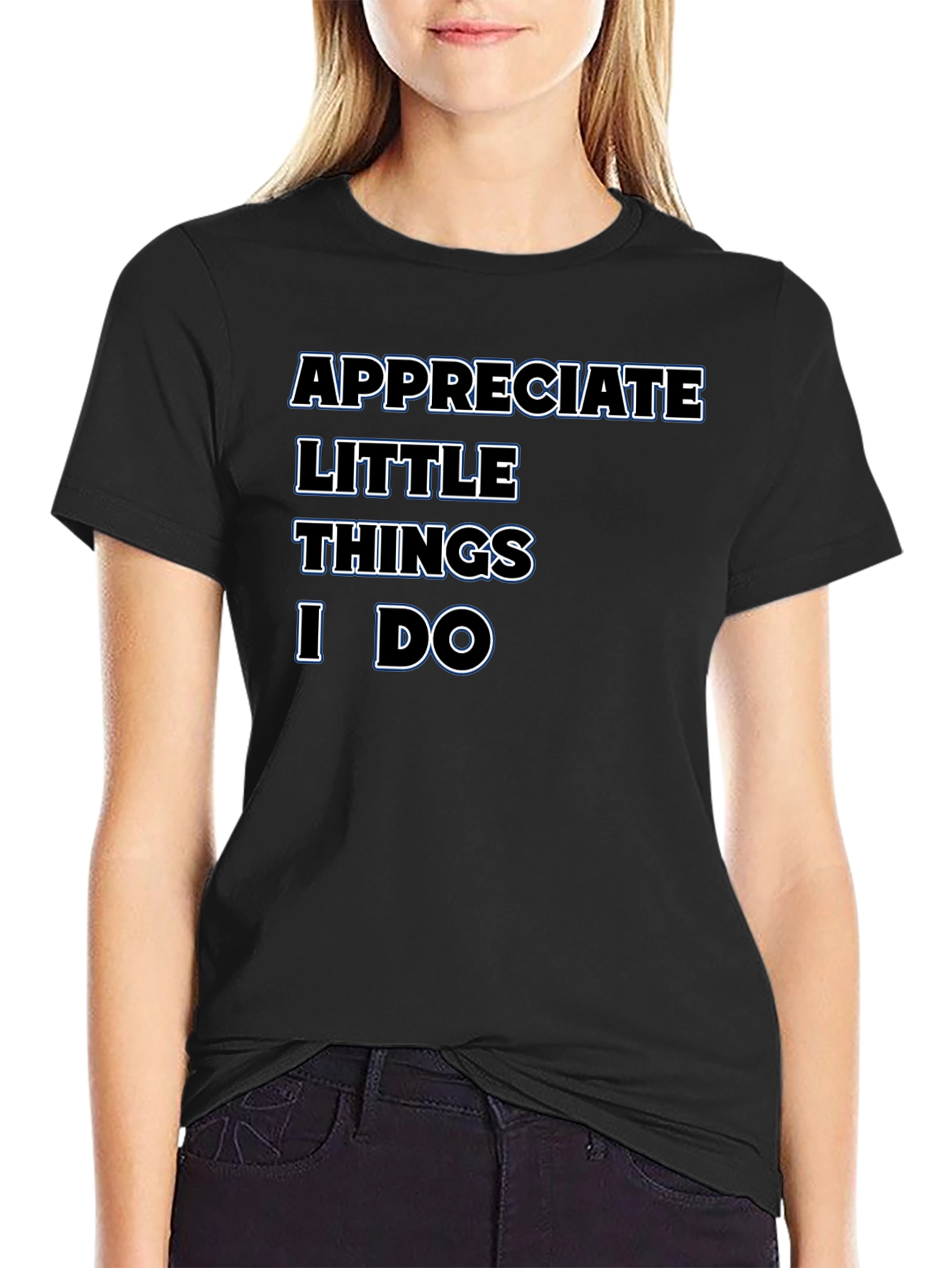 Black Appreciate Little Things Graphic Tee view 2