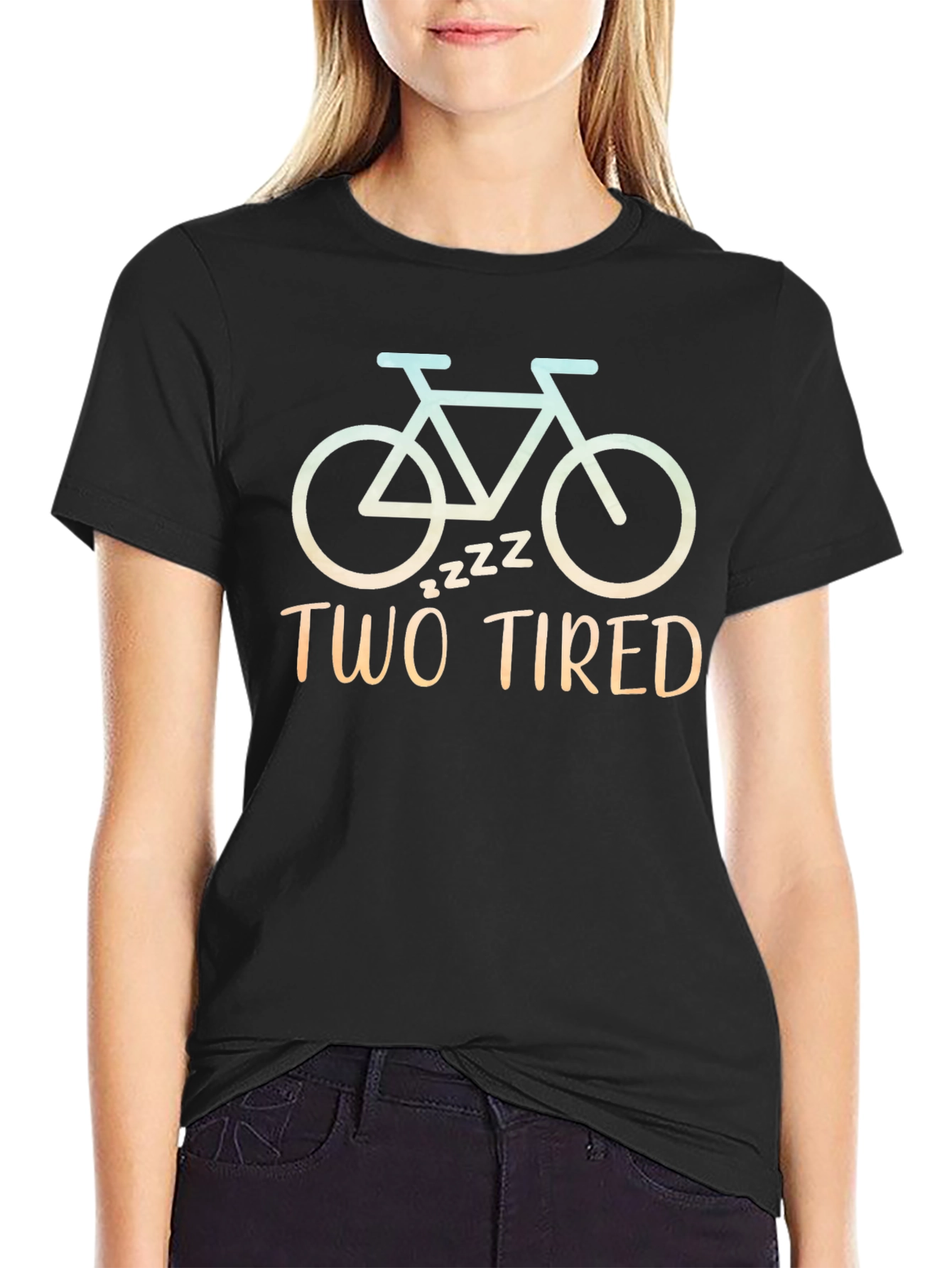 Black Two Tired Bicycle Graphic T-Shirt view 2