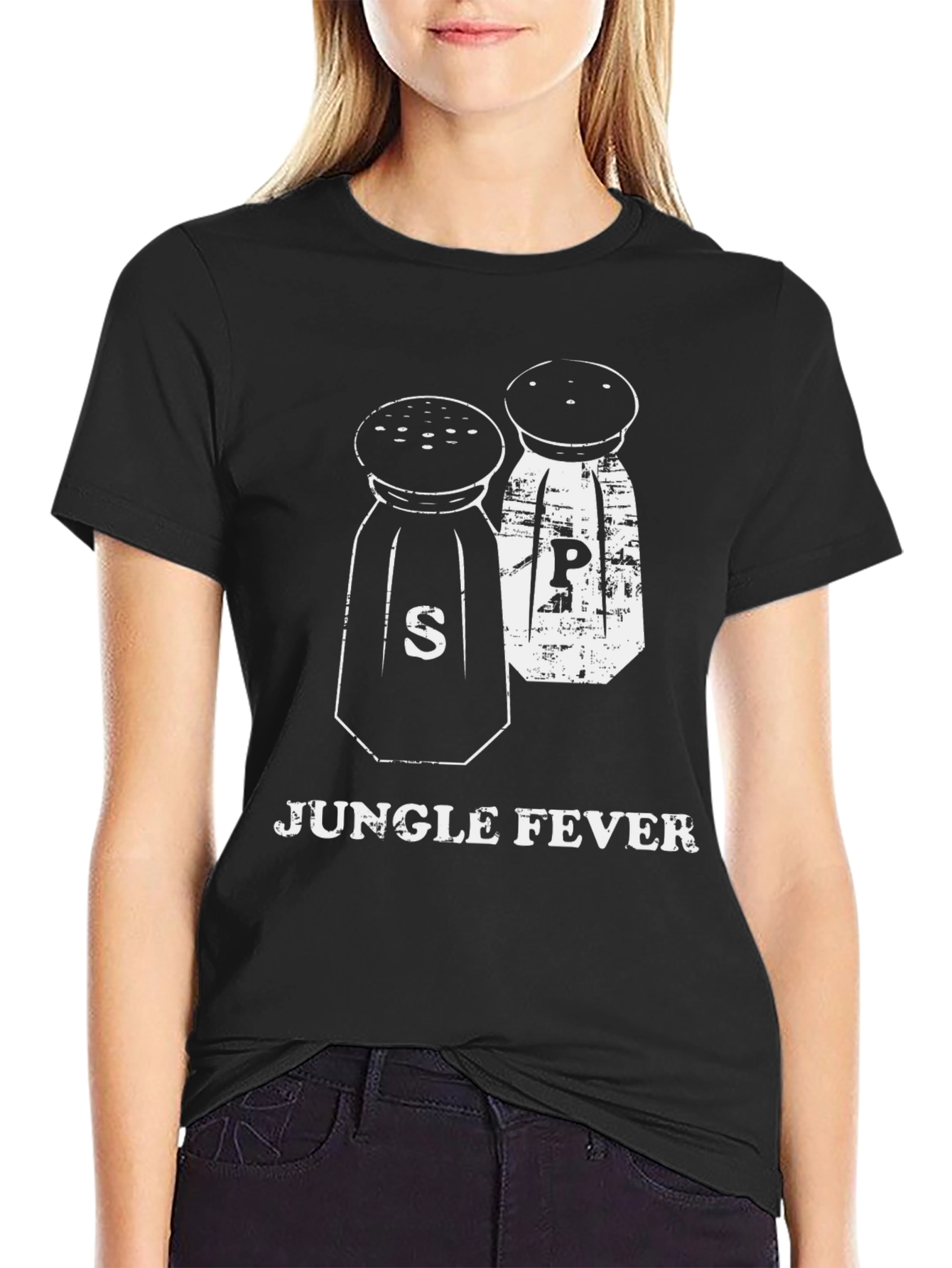Black Jungle Fever Graphic T-Shirt - Salt & Pepper Design view 2