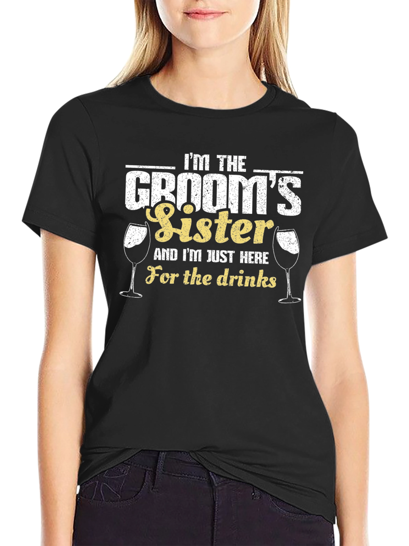 Black Groom's Sister Drinks T-Shirt view 2