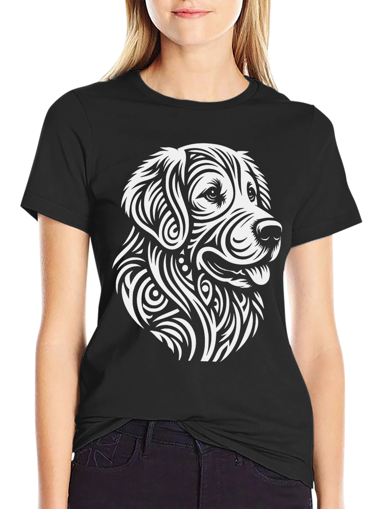 Black Dog Graphic Tee - Black Cotton Blend view 2