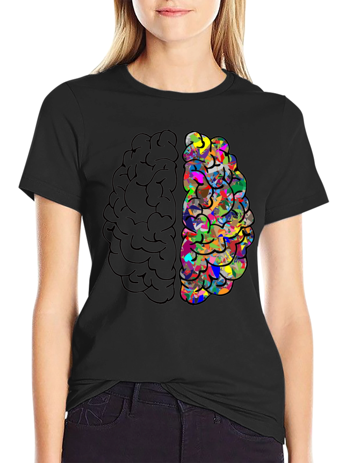 Brain T-Shirt - Left Brain Right Brain Design Tee - 2