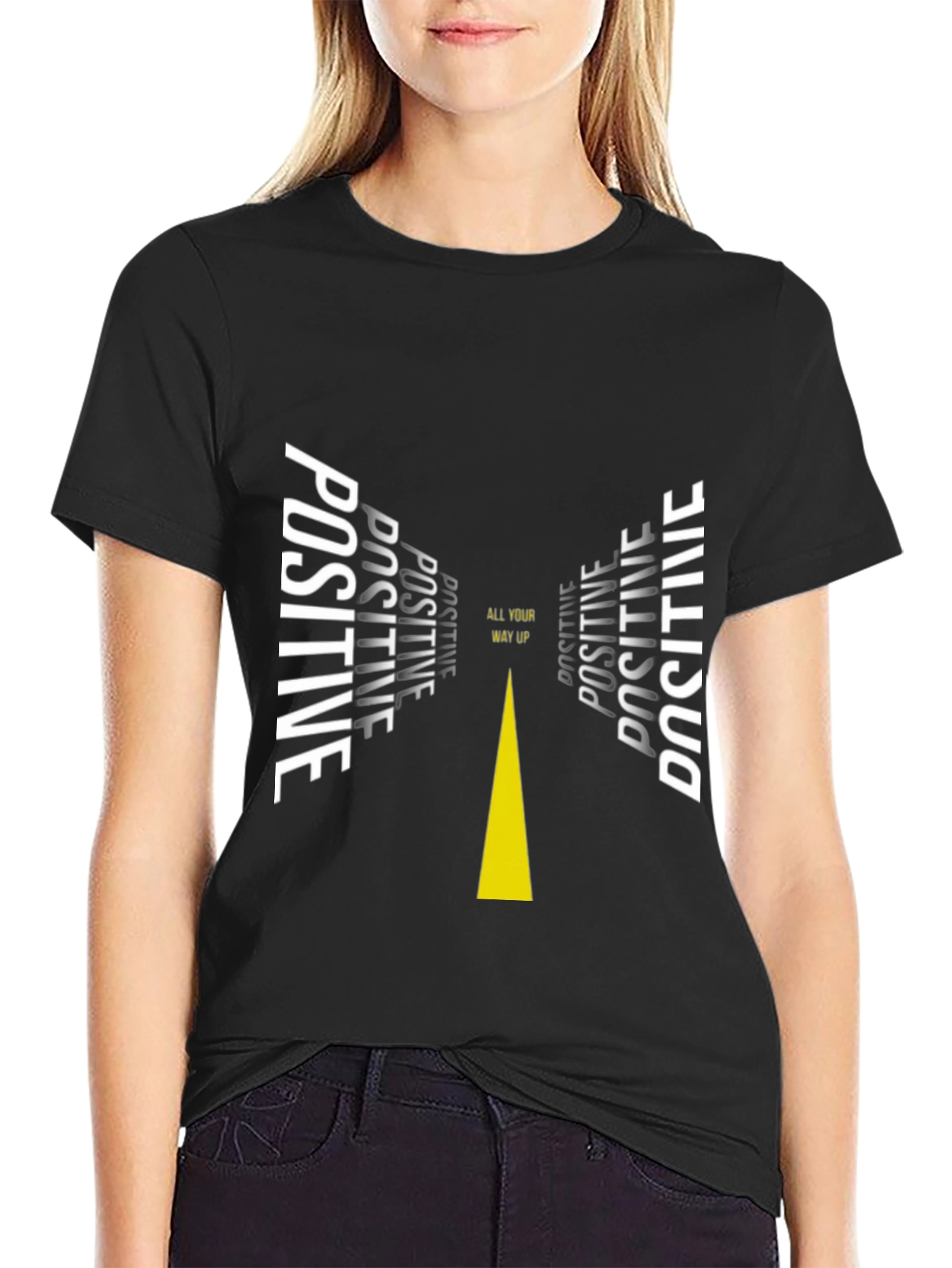 Black Positive Way Up Graphic Tee view 2