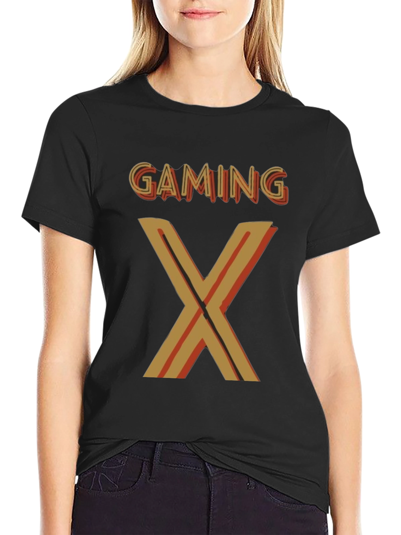 Black Gaming X Graphic T-Shirt - Stylish Gamer Tee view 2
