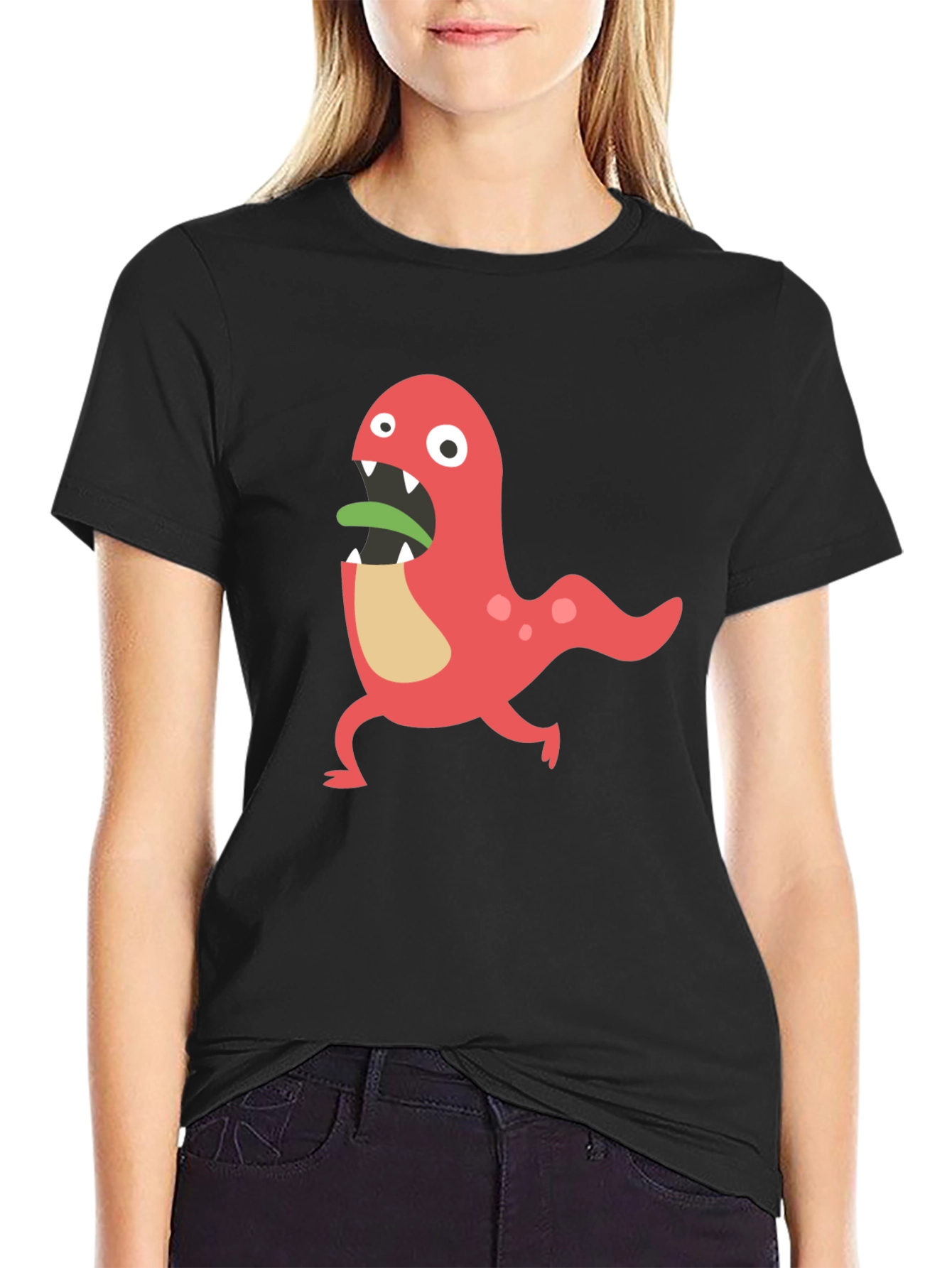 Black Monster Graphic Tee - Funny Cartoon Design view 2