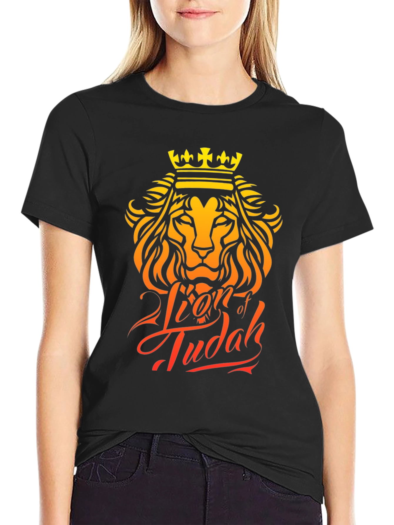 Black Lion of Judah Graphic Tee - Black view 2