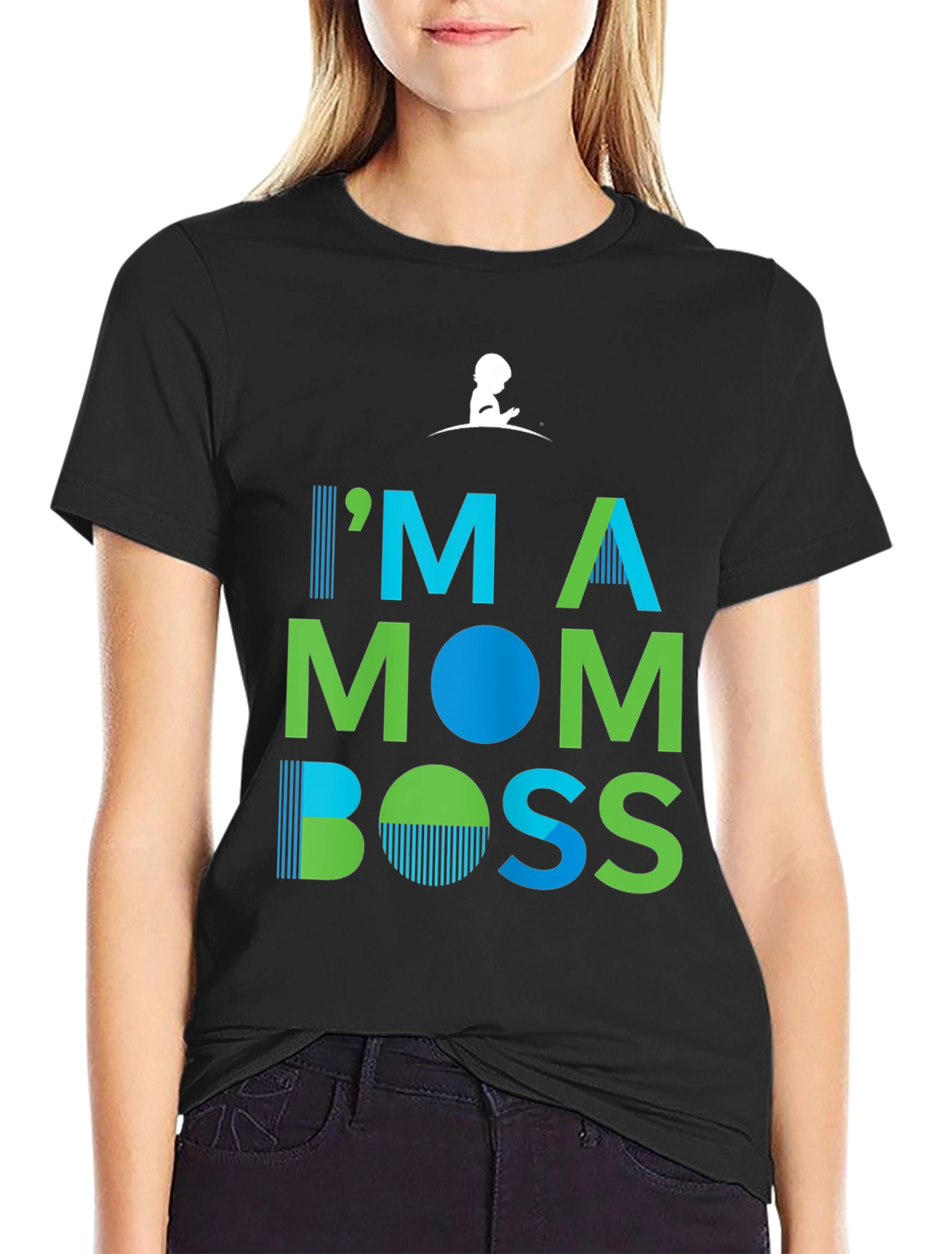 Black I'm A Mom Boss T-Shirt view 2