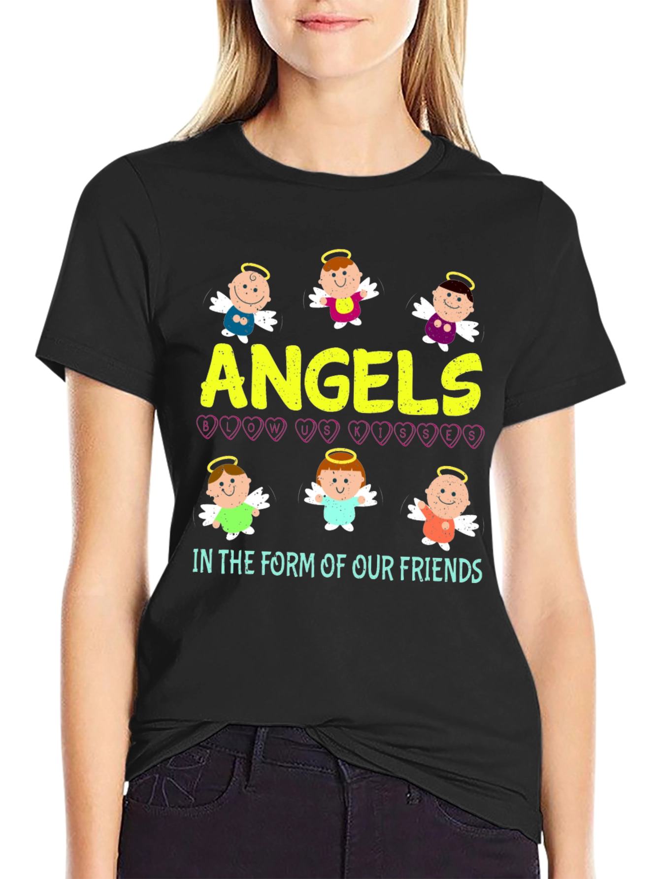 Black Angels Blow Us Kisses Graphic T-Shirt view 2