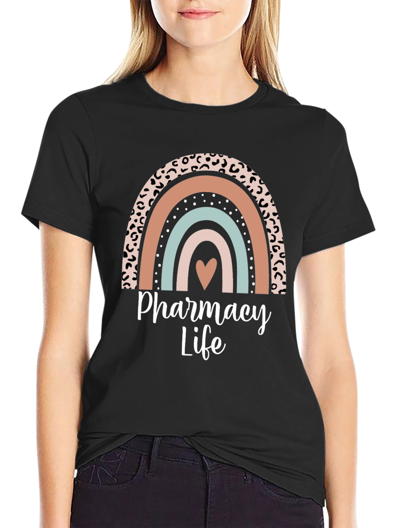 Black Pharmacy Life Rainbow Graphic T-Shirt view 2
