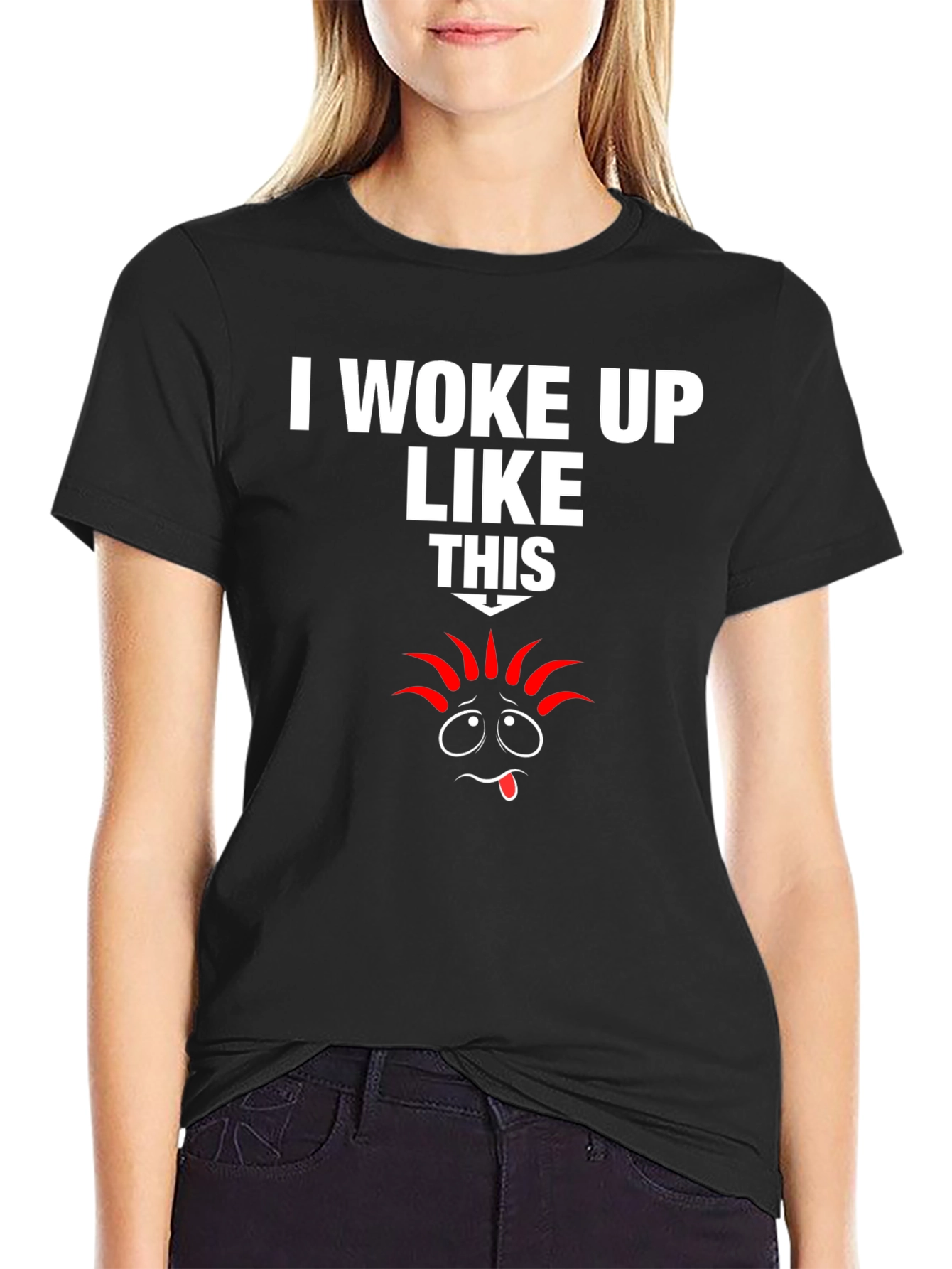 Black I Woke Up Like This Graphic Tee view 2