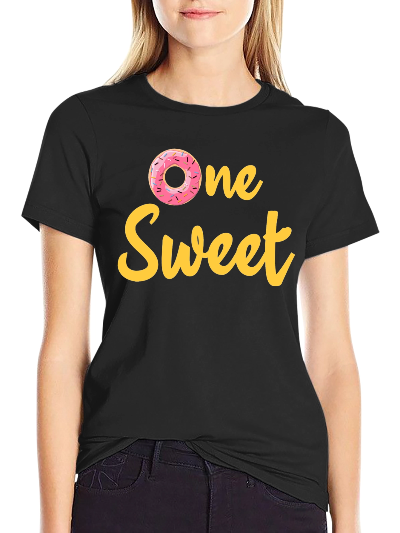 Black One Sweet Donut T-Shirt view 2