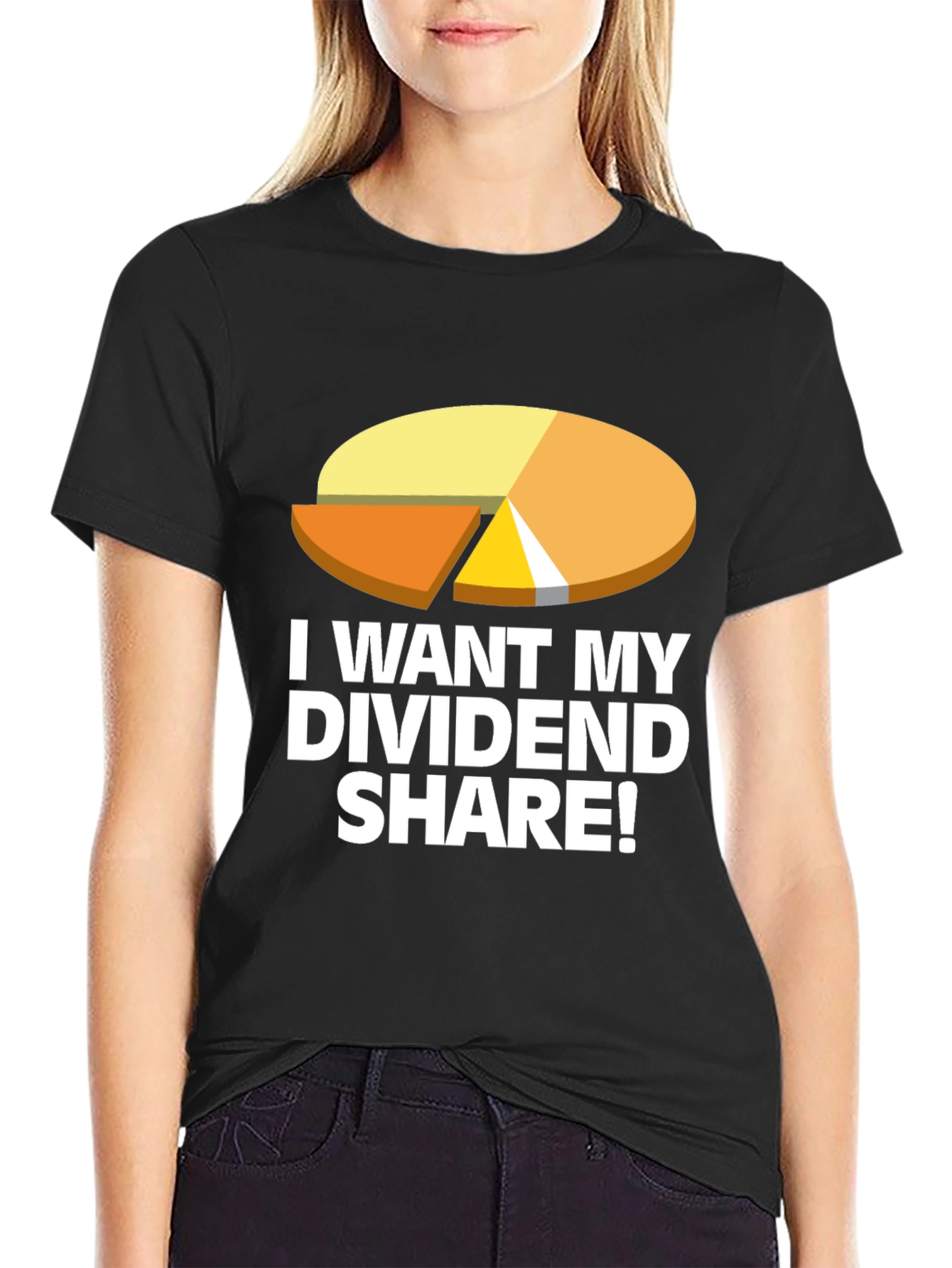 Black Dividend Share T-Shirt - Black Graphic Tee view 2
