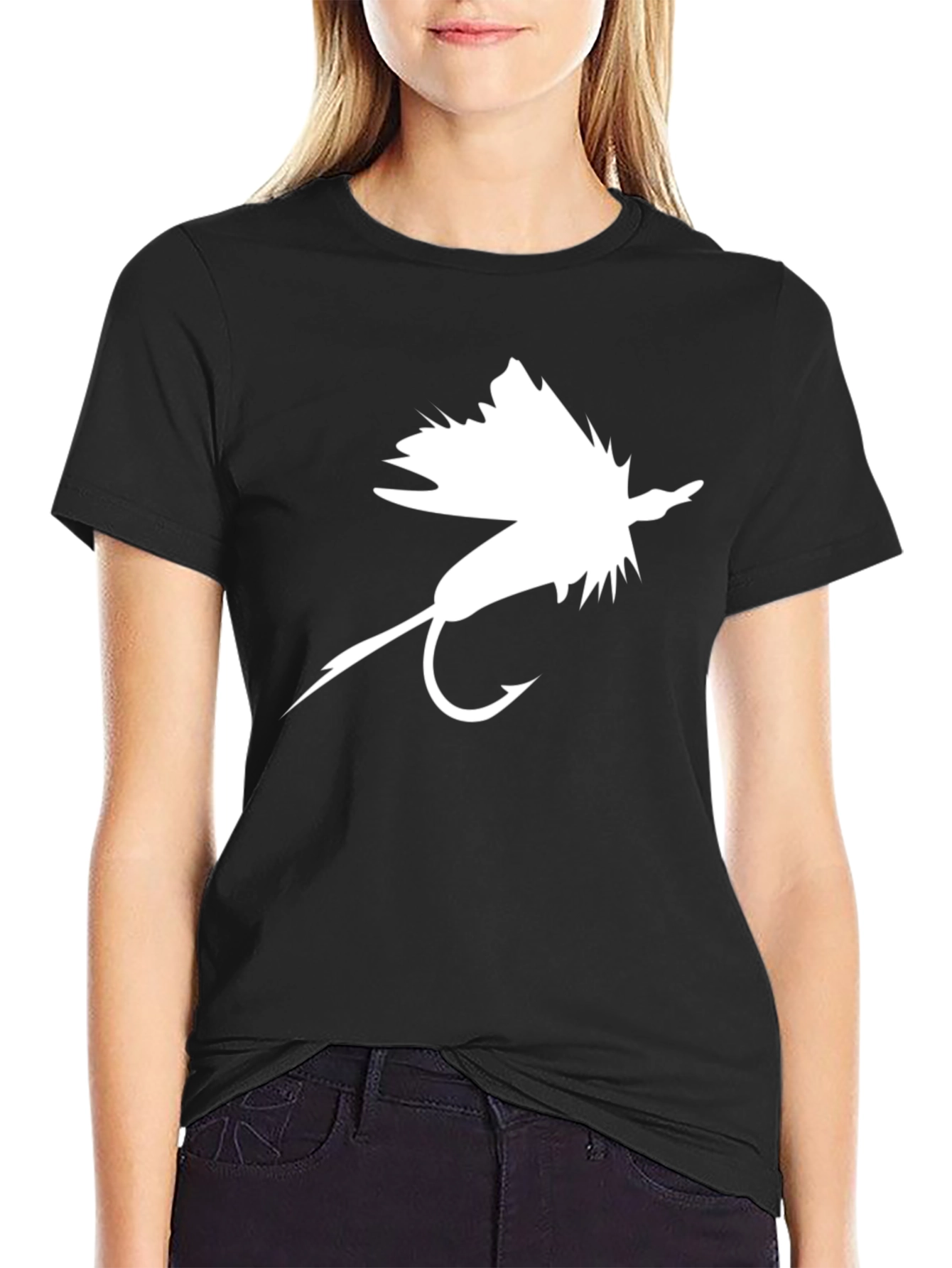 Black Fly Fishing Lure Graphic Tee - Black view 2