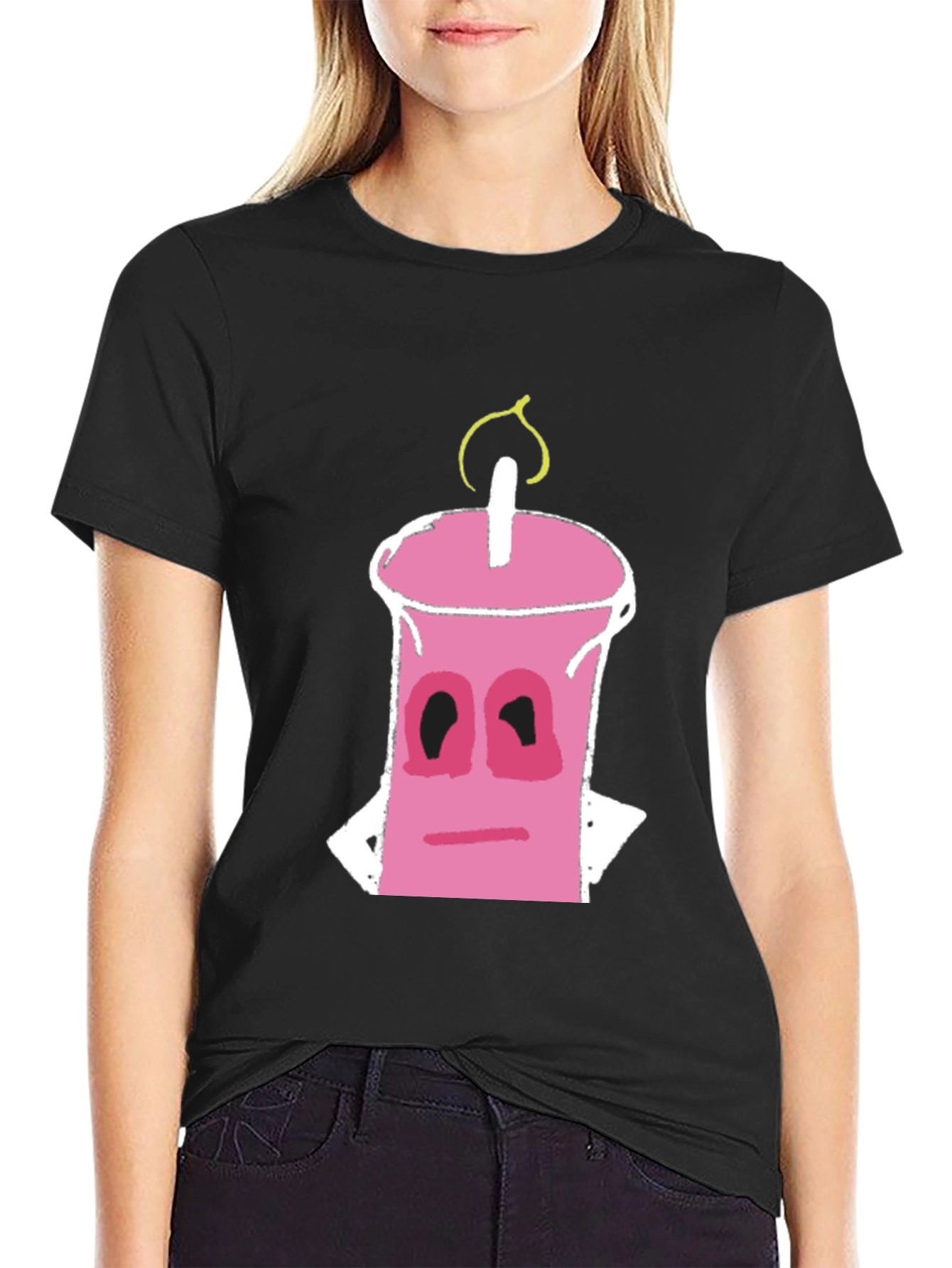 Black Sad Candle T-Shirt - Unique Graphic Tee view 2