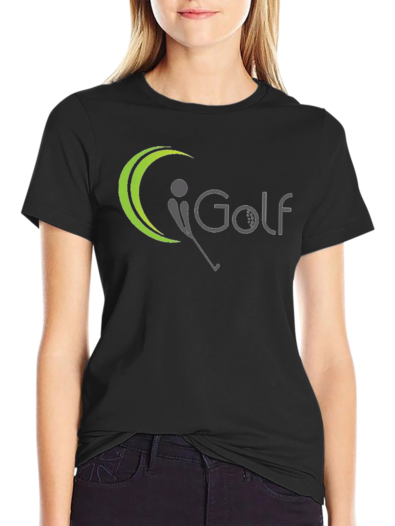 Black Golf Graphic T-Shirt - Black Cotton Tee view 2