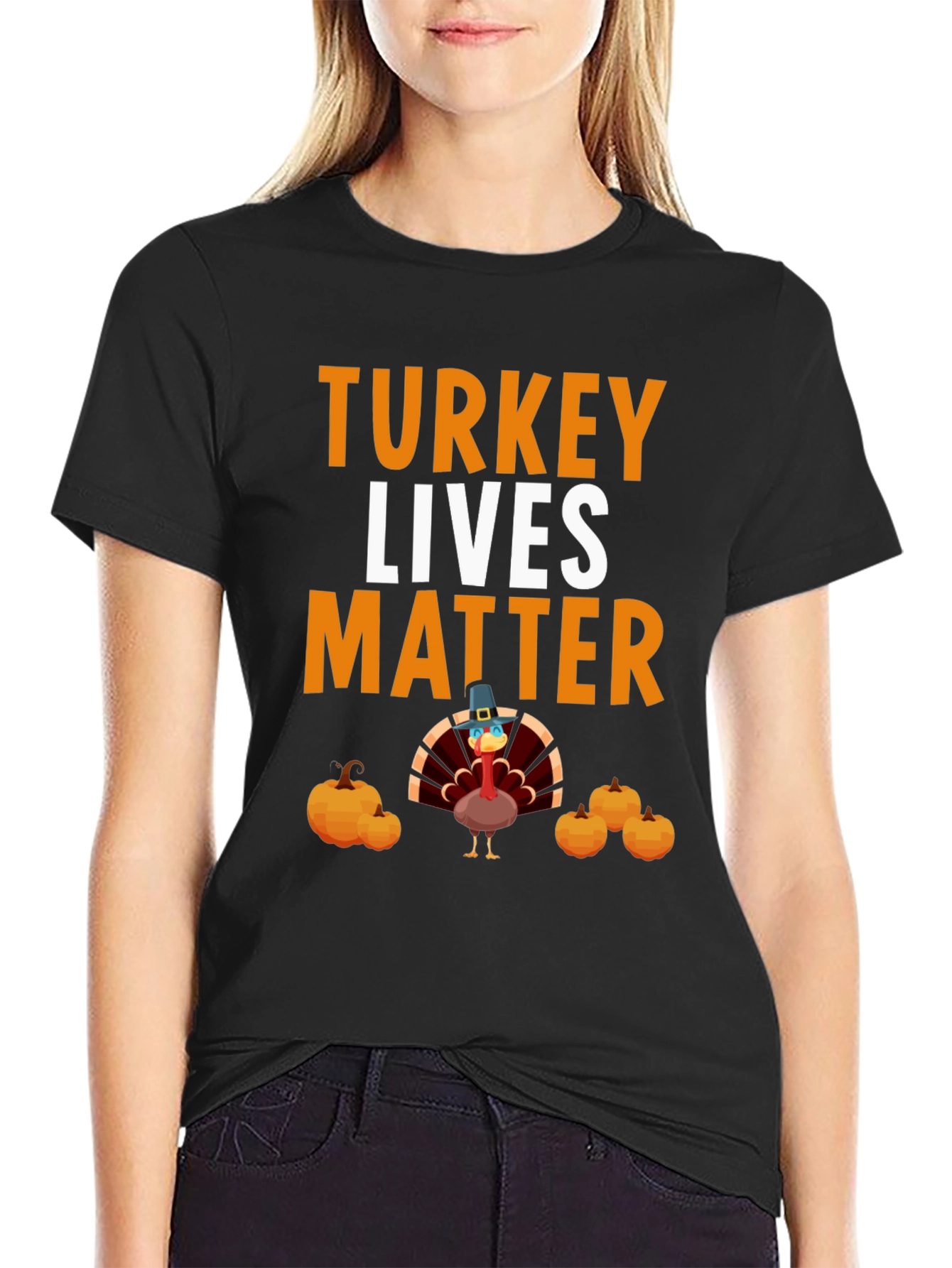 Black Turkey Lives Matter Thanksgiving T-Shirt view 2