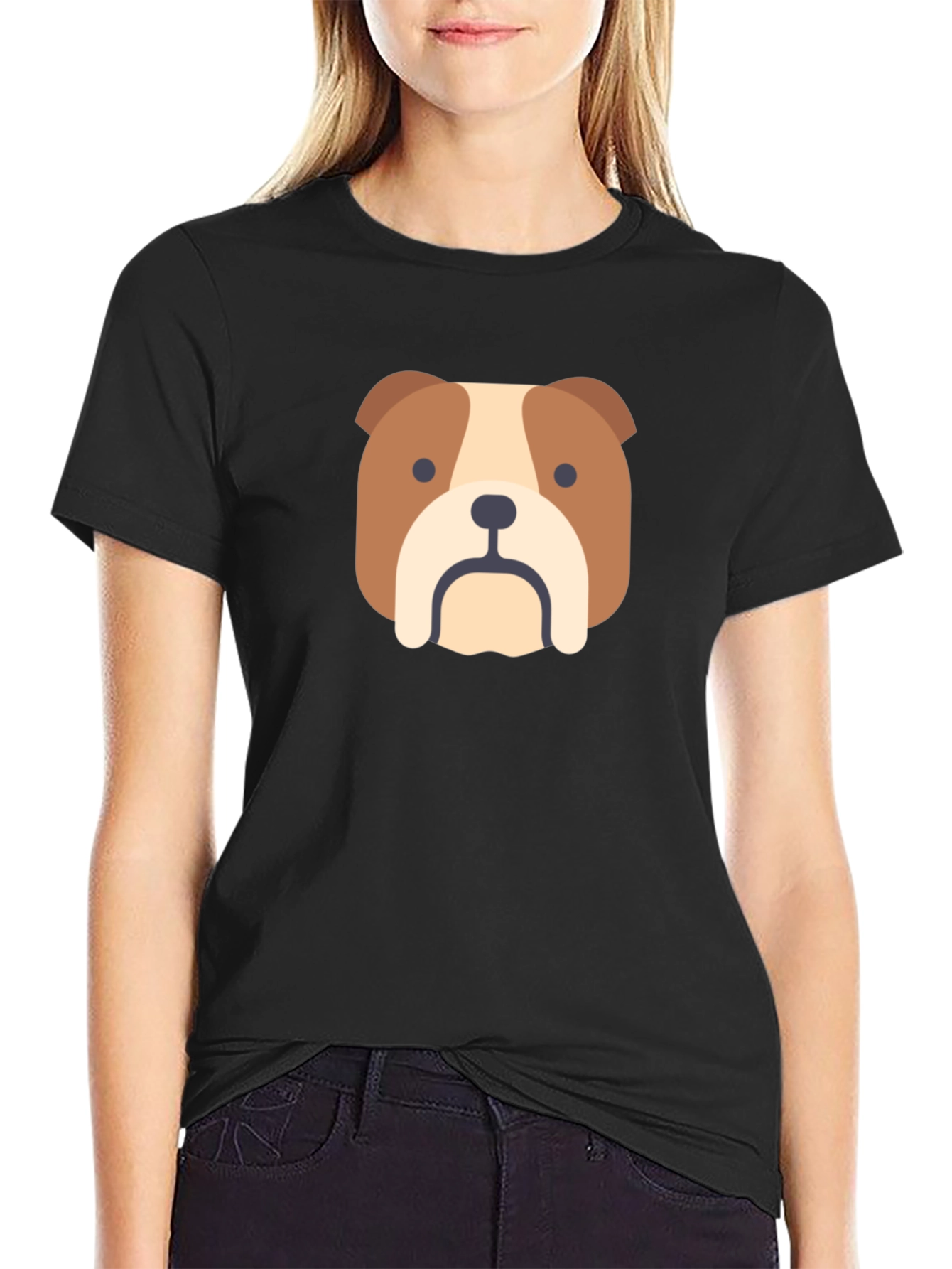 Black Bulldog Graphic Tee - Classic Black T-Shirt view 2