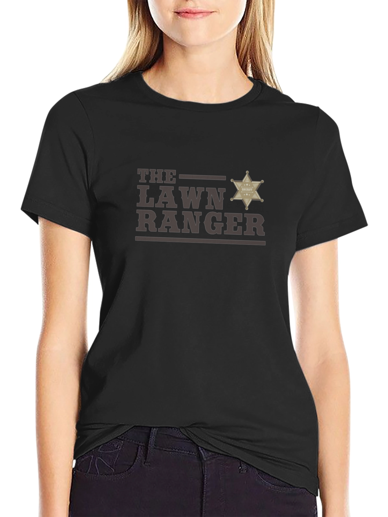 Black The Lawn Ranger Graphic Tee - Black Cotton T-Shirt view 2