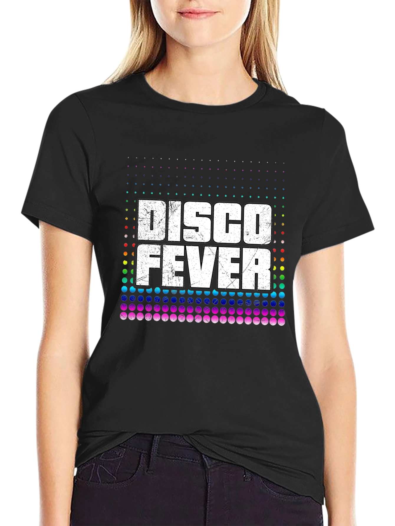 Black Disco Fever Graphic Tee - Retro Style view 2