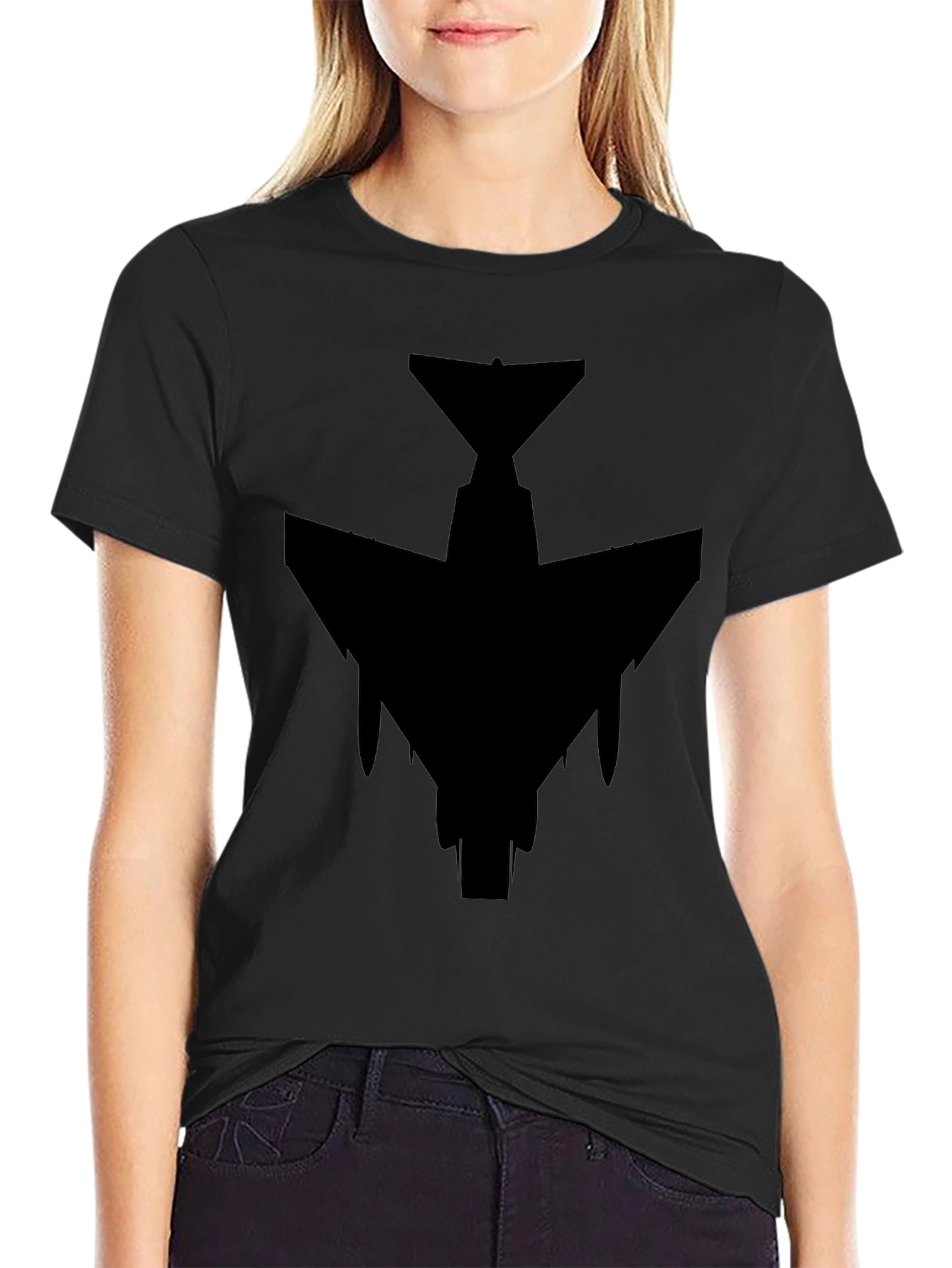 Black Stealth Jet Black T-Shirt - Military Aviation Style view 2