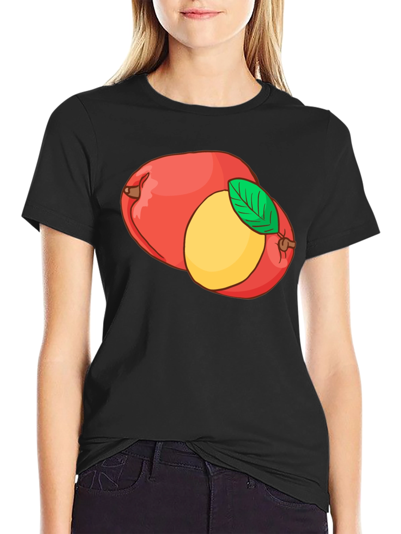 Black Mango Graphic Tee - Summer Fruit T-Shirt view 2