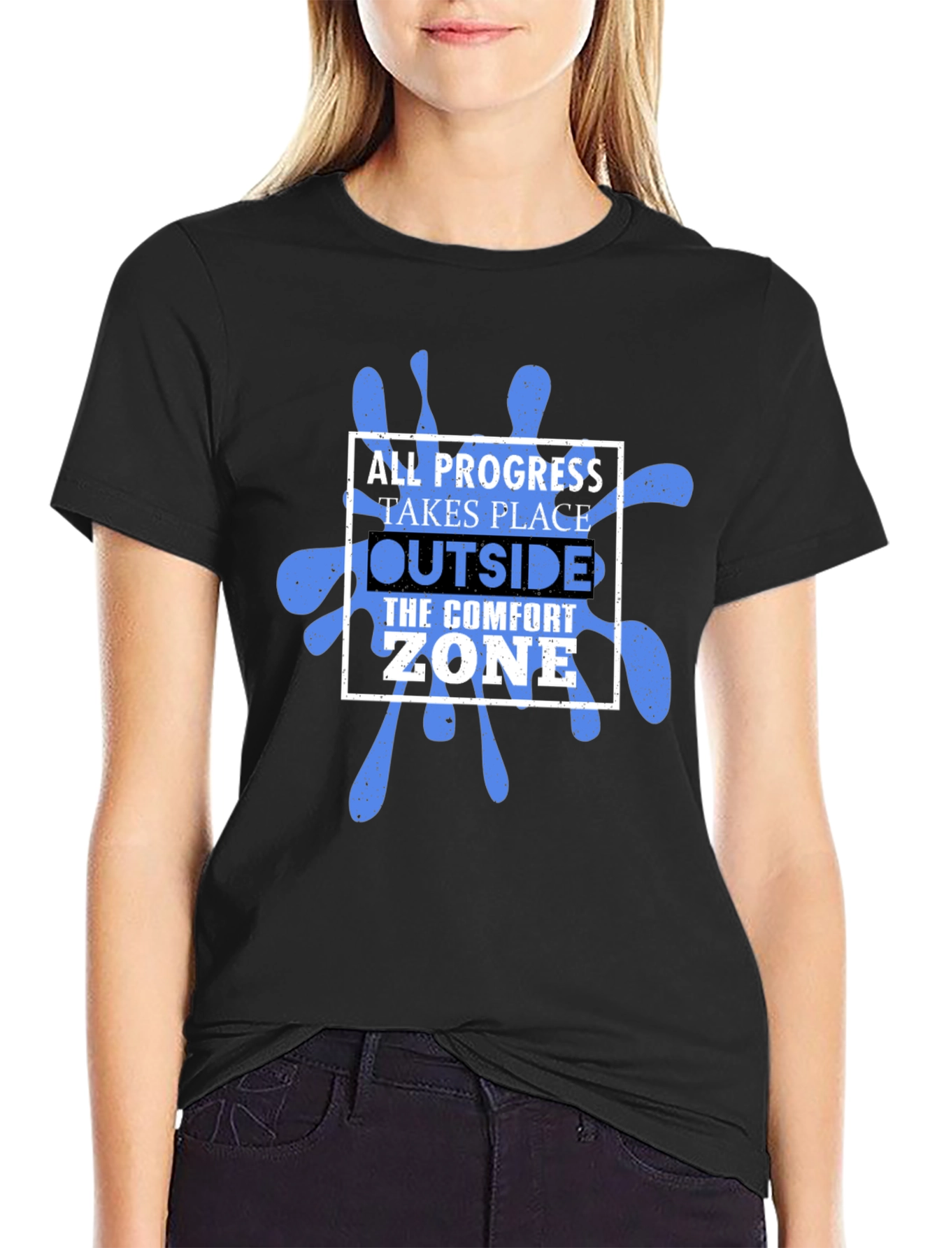 Black Progress Comfort Zone Graphic T-Shirt view 2