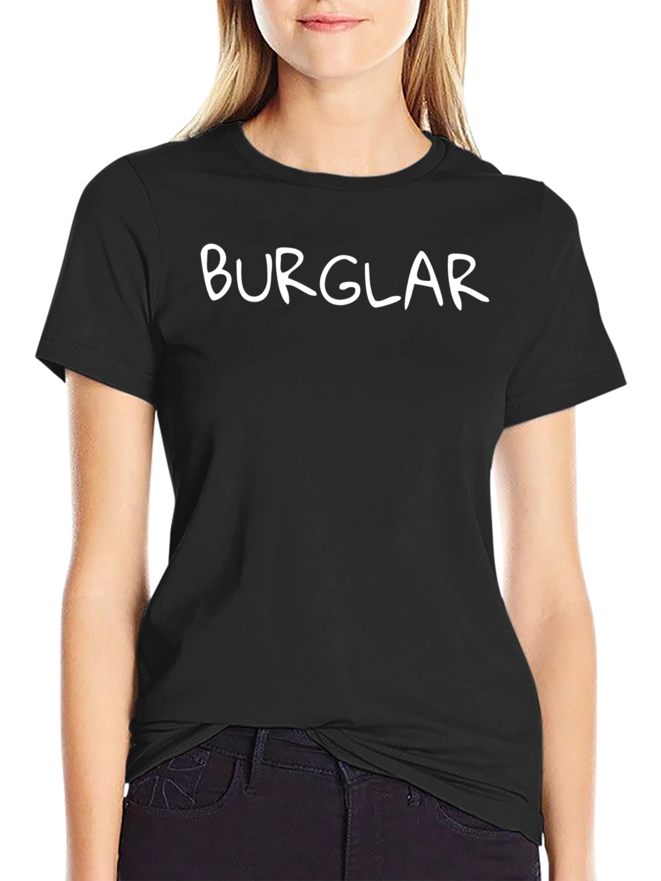 Black Burglar Graphic Tee - Men's Black Crew Neck view 2