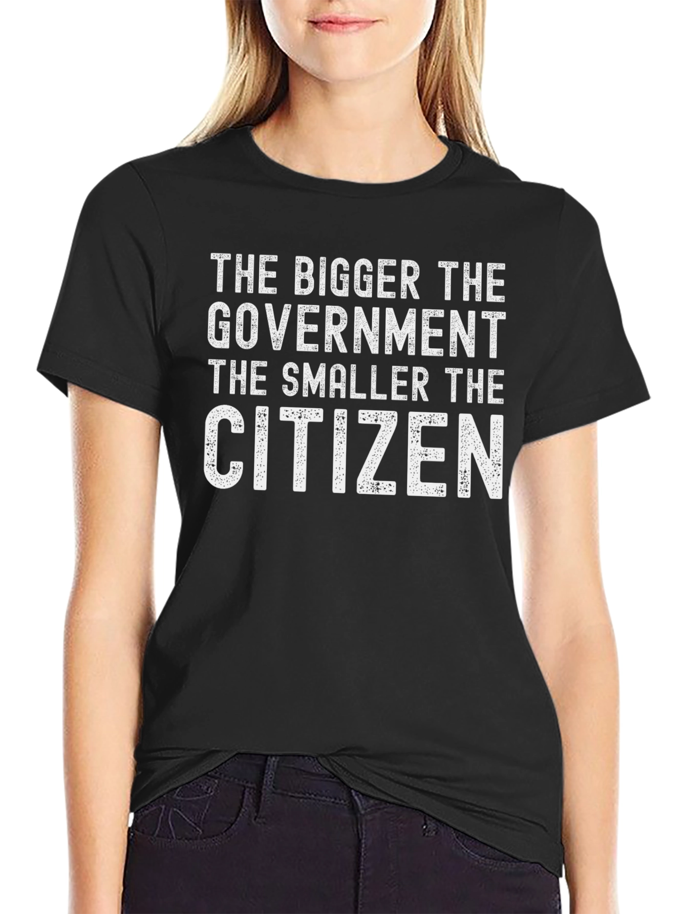 Black The Bigger The Government T-Shirt view 2