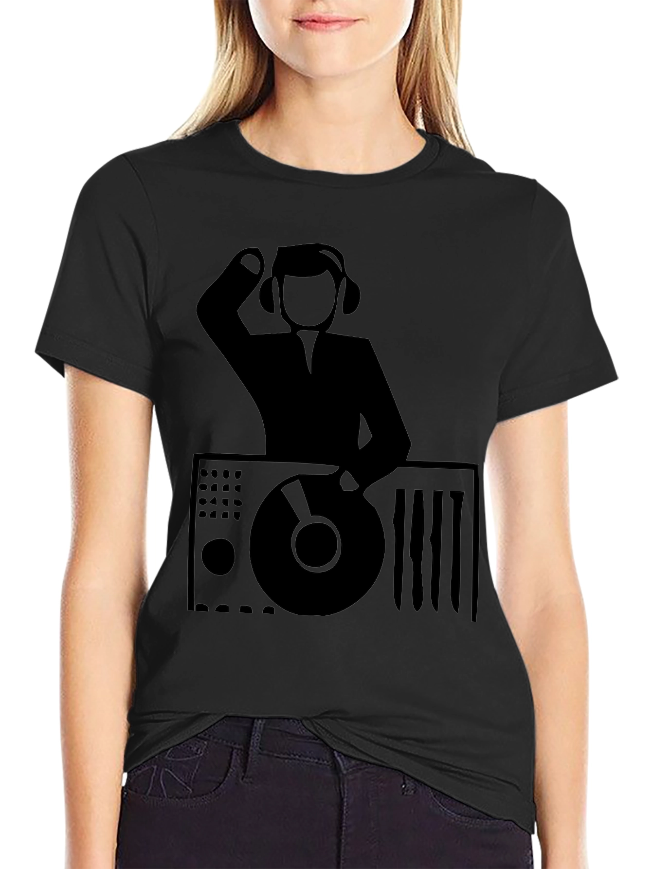 Black DJ Graphic Tee - Black Music Lover T-Shirt view 2
